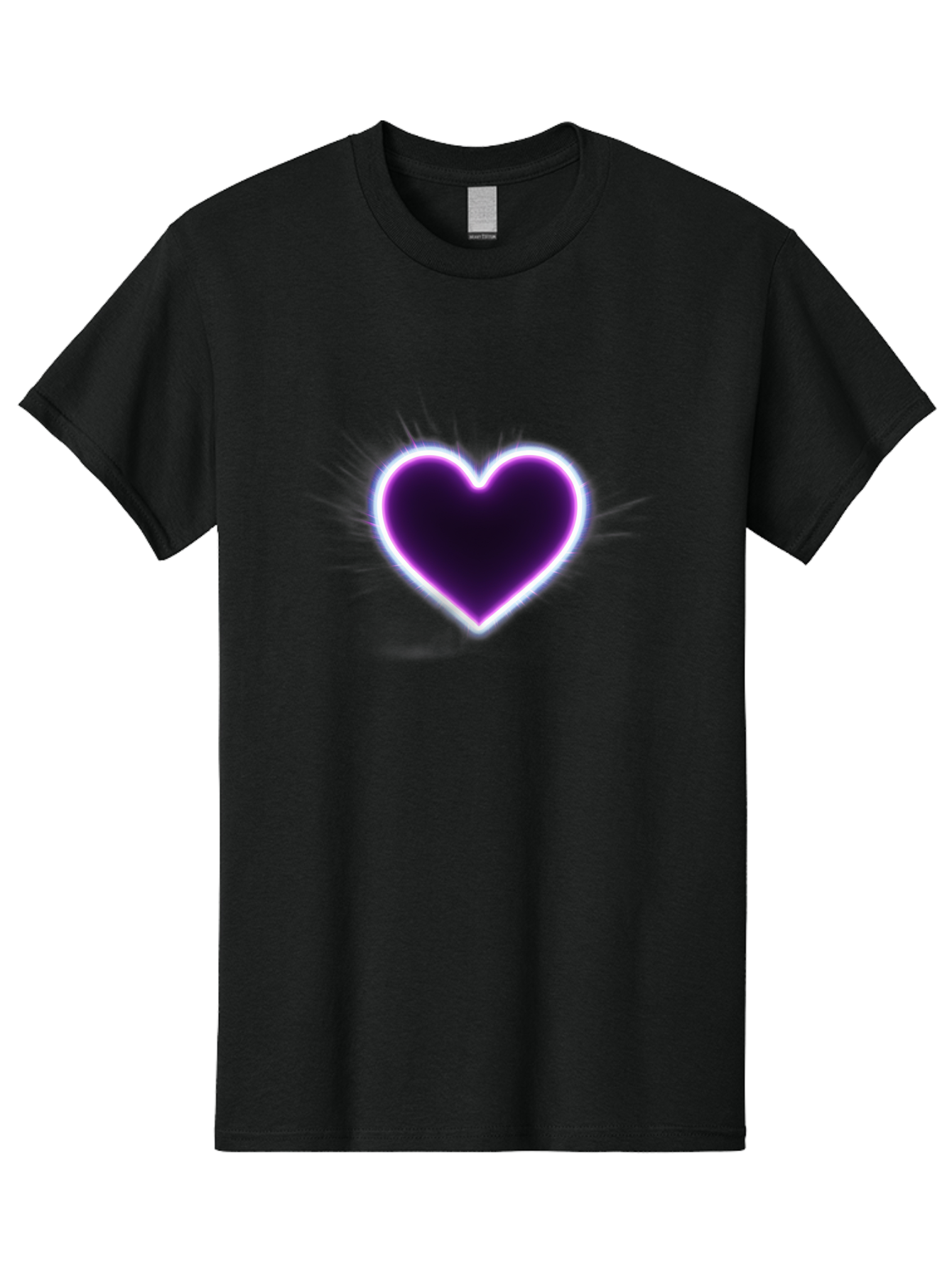 Purple-Heart Men'S Graphic Tee, 100% Cotton, Comfortable Casual Summer Wear, Machine Washable, Purple Heart Icon, Glowing Heart, Purple Neon Glow, Love Symbol, Heart Shape, Vibrant Purple, Emotional Graphic, Valentines Day Graphic, Heart Icon Bae075 12