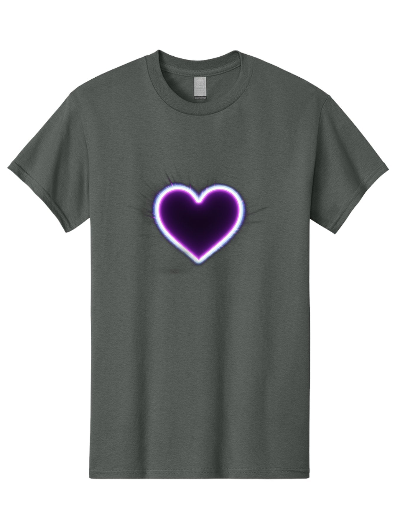 Purple-Heart Men'S Graphic Tee, 100% Cotton, Comfortable Casual Summer Wear, Machine Washable, Purple Heart Icon, Glowing Heart, Purple Neon Glow, Love Symbol, Heart Shape, Vibrant Purple, Emotional Graphic, Valentines Day Graphic, Heart Icon Bae075 10