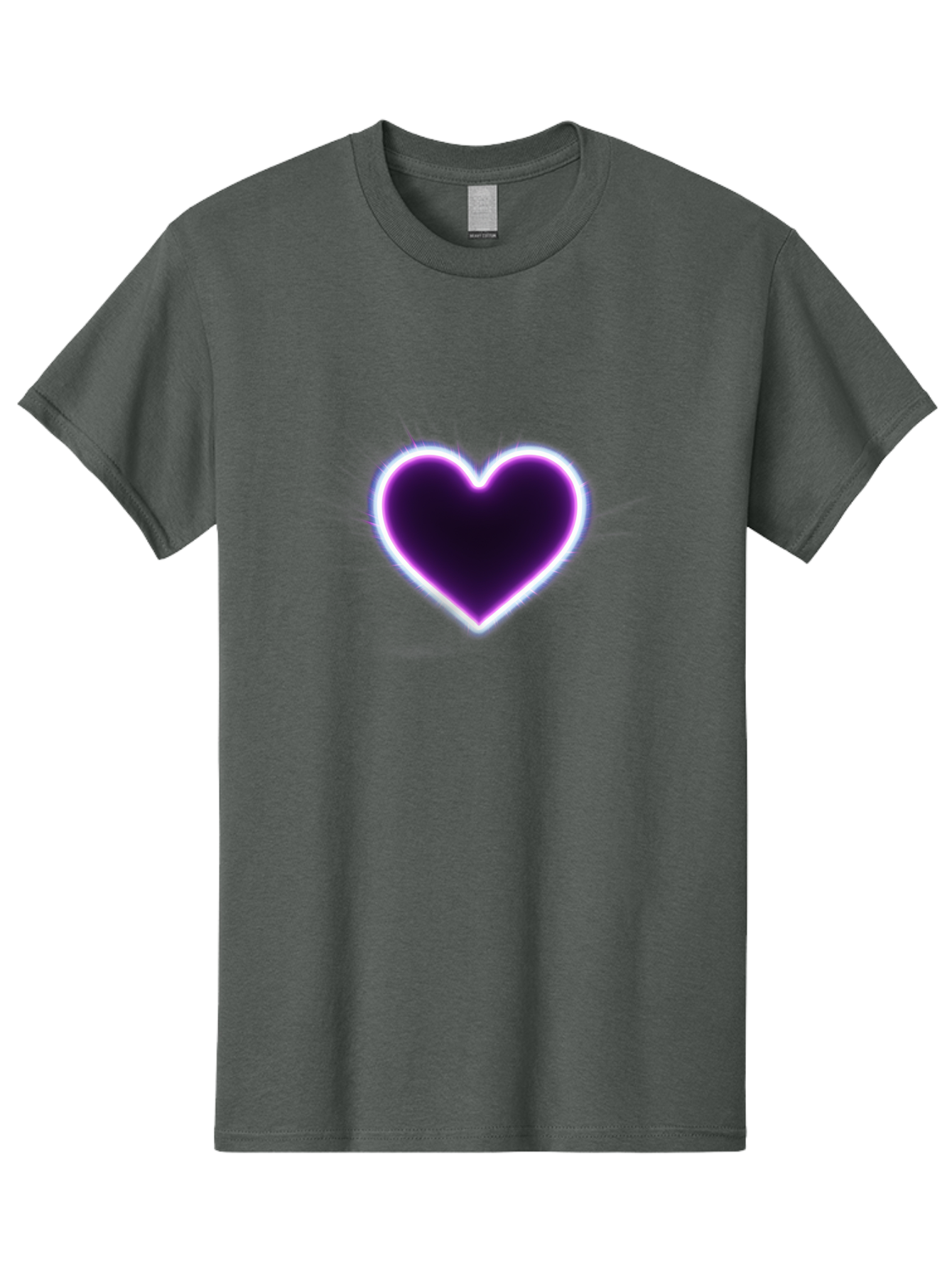 Purple-Heart Men'S Graphic Tee, 100% Cotton, Comfortable Casual Summer Wear, Machine Washable, Purple Heart Icon, Glowing Heart, Purple Neon Glow, Love Symbol, Heart Shape, Vibrant Purple, Emotional Graphic, Valentines Day Graphic, Heart Icon Bae075 14