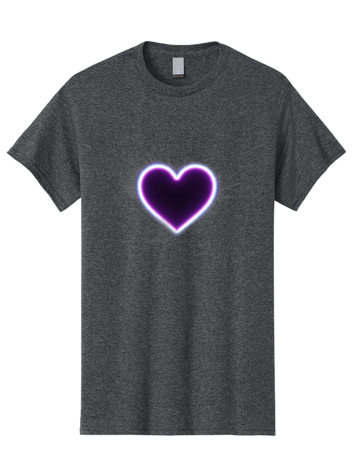 Purple-Heart Men'S Graphic Tee, 100% Cotton, Comfortable Casual Summer Wear, Machine Washable, Purple Heart Icon, Glowing Heart, Purple Neon Glow, Love Symbol, Heart Shape, Vibrant Purple, Emotional Graphic, Valentines Day Graphic, Heart Icon Bae075 13