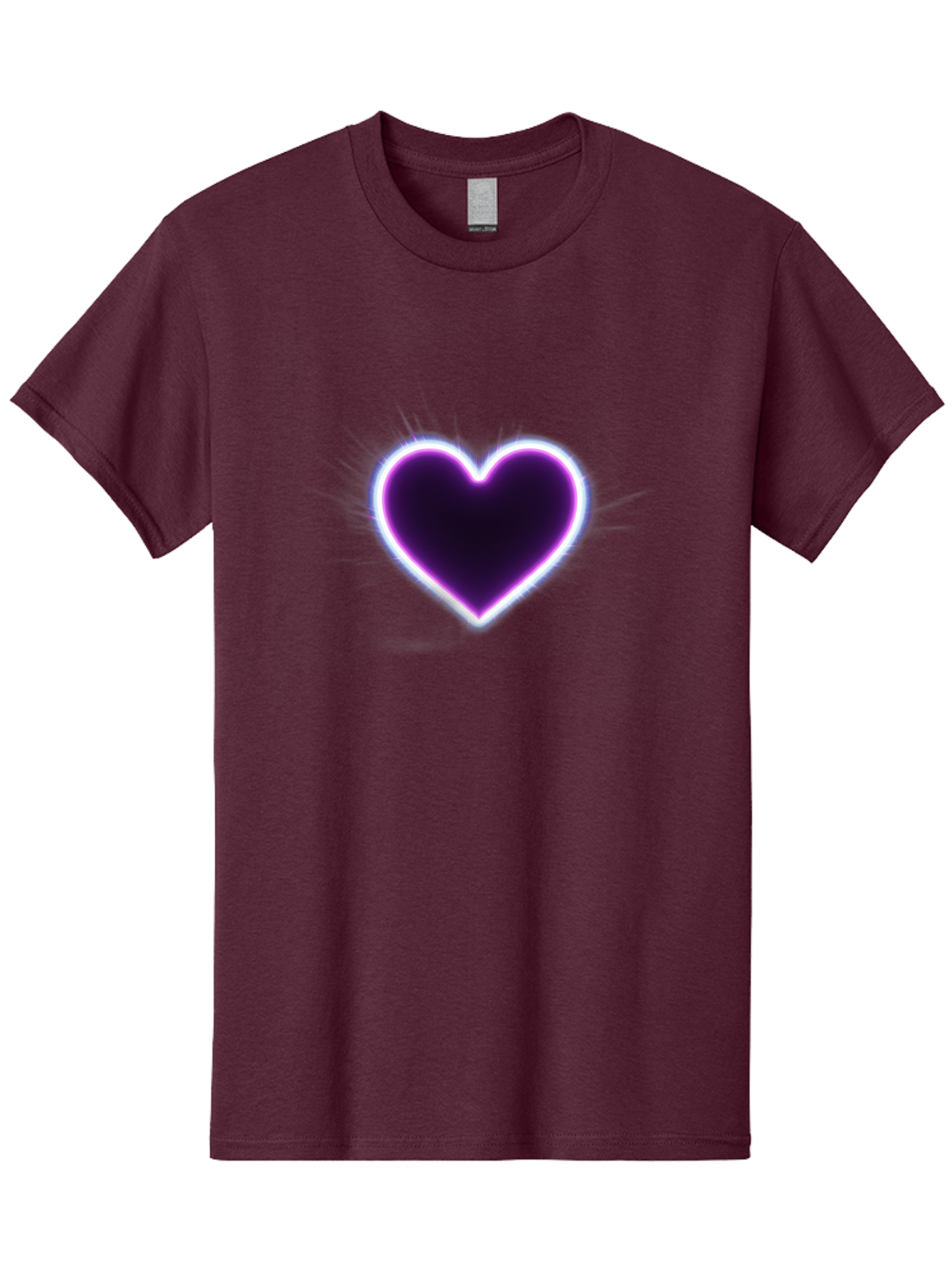 Purple-Heart Men'S Graphic Tee, 100% Cotton, Comfortable Casual Summer Wear, Machine Washable, Purple Heart Icon, Glowing Heart, Purple Neon Glow, Love Symbol, Heart Shape, Vibrant Purple, Emotional Graphic, Valentines Day Graphic, Heart Icon Bae075 6