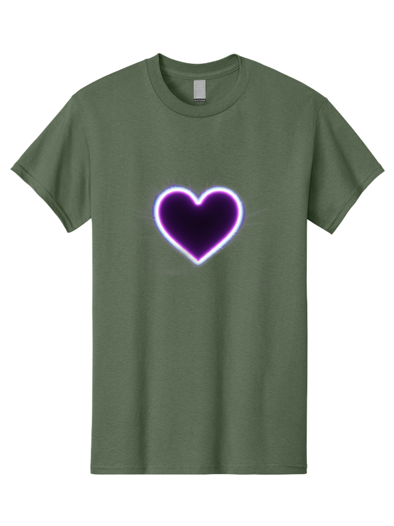 Purple-Heart Men'S Graphic Tee, 100% Cotton, Comfortable Casual Summer Wear, Machine Washable, Purple Heart Icon, Glowing Heart, Purple Neon Glow, Love Symbol, Heart Shape, Vibrant Purple, Emotional Graphic, Valentines Day Graphic, Heart Icon Bae075 8