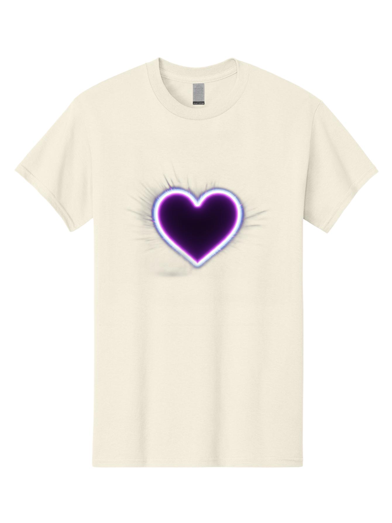 Purple-Heart Men'S Graphic Tee, 100% Cotton, Comfortable Casual Summer Wear, Machine Washable, Purple Heart Icon, Glowing Heart, Purple Neon Glow, Love Symbol, Heart Shape, Vibrant Purple, Emotional Graphic, Valentines Day Graphic, Heart Icon Bae075 11