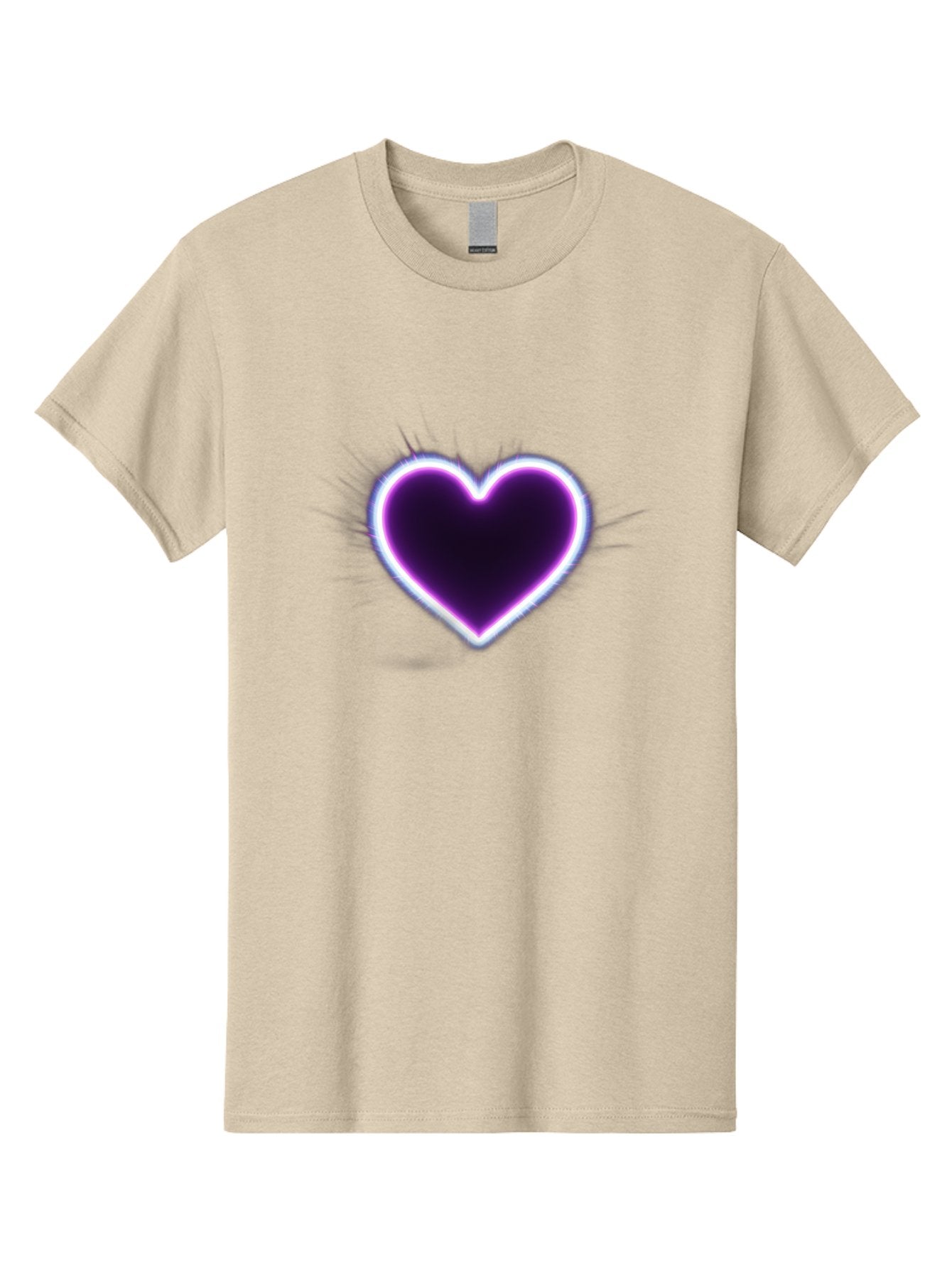 Purple-Heart Men'S Graphic Tee, 100% Cotton, Comfortable Casual Summer Wear, Machine Washable, Purple Heart Icon, Glowing Heart, Purple Neon Glow, Love Symbol, Heart Shape, Vibrant Purple, Emotional Graphic, Valentines Day Graphic, Heart Icon Bae075 13