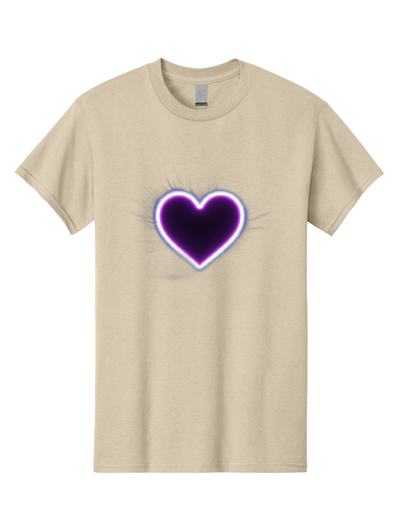 Purple-Heart Men'S Graphic Tee, 100% Cotton, Comfortable Casual Summer Wear, Machine Washable, Purple Heart Icon, Glowing Heart, Purple Neon Glow, Love Symbol, Heart Shape, Vibrant Purple, Emotional Graphic, Valentines Day Graphic, Heart Icon Bae075 15