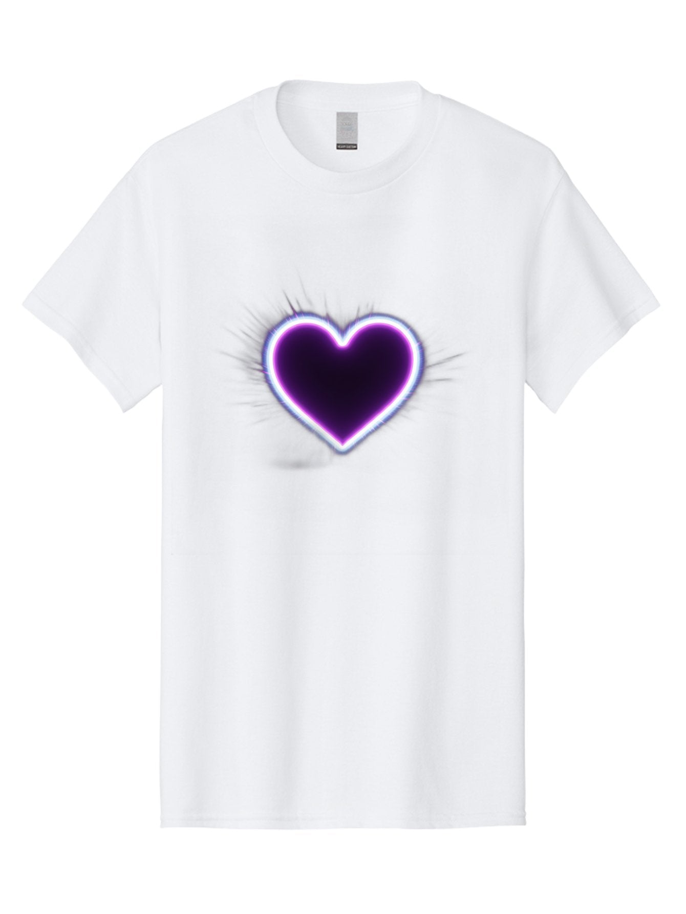 Purple-Heart Men'S Graphic Tee, 100% Cotton, Comfortable Casual Summer Wear, Machine Washable, Purple Heart Icon, Glowing Heart, Purple Neon Glow, Love Symbol, Heart Shape, Vibrant Purple, Emotional Graphic, Valentines Day Graphic, Heart Icon Bae075 14