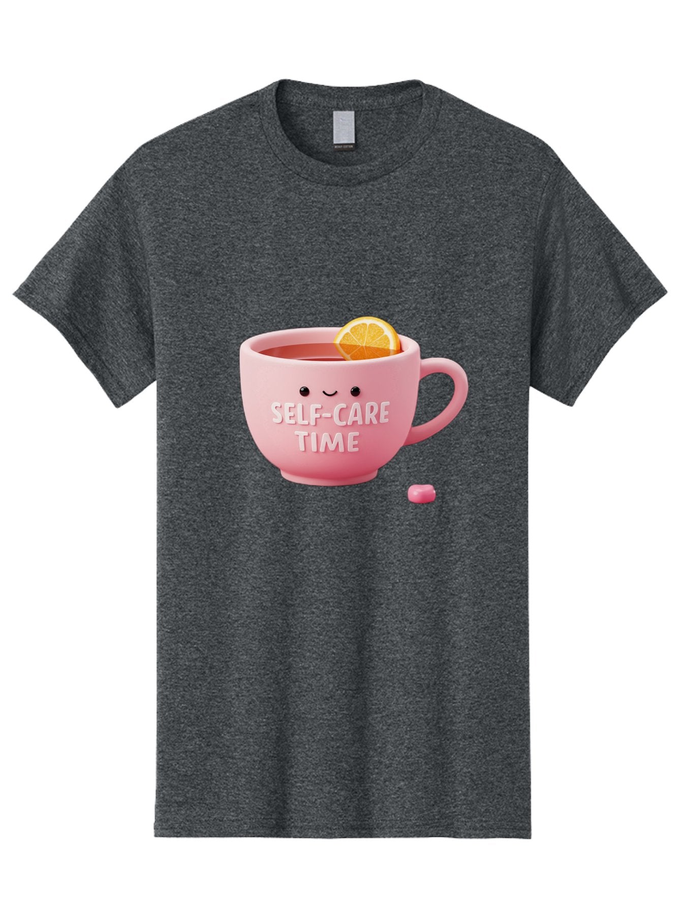 Self-Care-Time-1 Men'S Graphic Tee, 100% Cotton, Comfortable Casual Summer Wear, Machine Washable, Relaxing Tea, Self Care, Wellness, Mindfulness, Pink Tea Cup, Lemon Slice, Cozy Atmosphere, Calming Ambiance, Soothing Drink Bae082 14