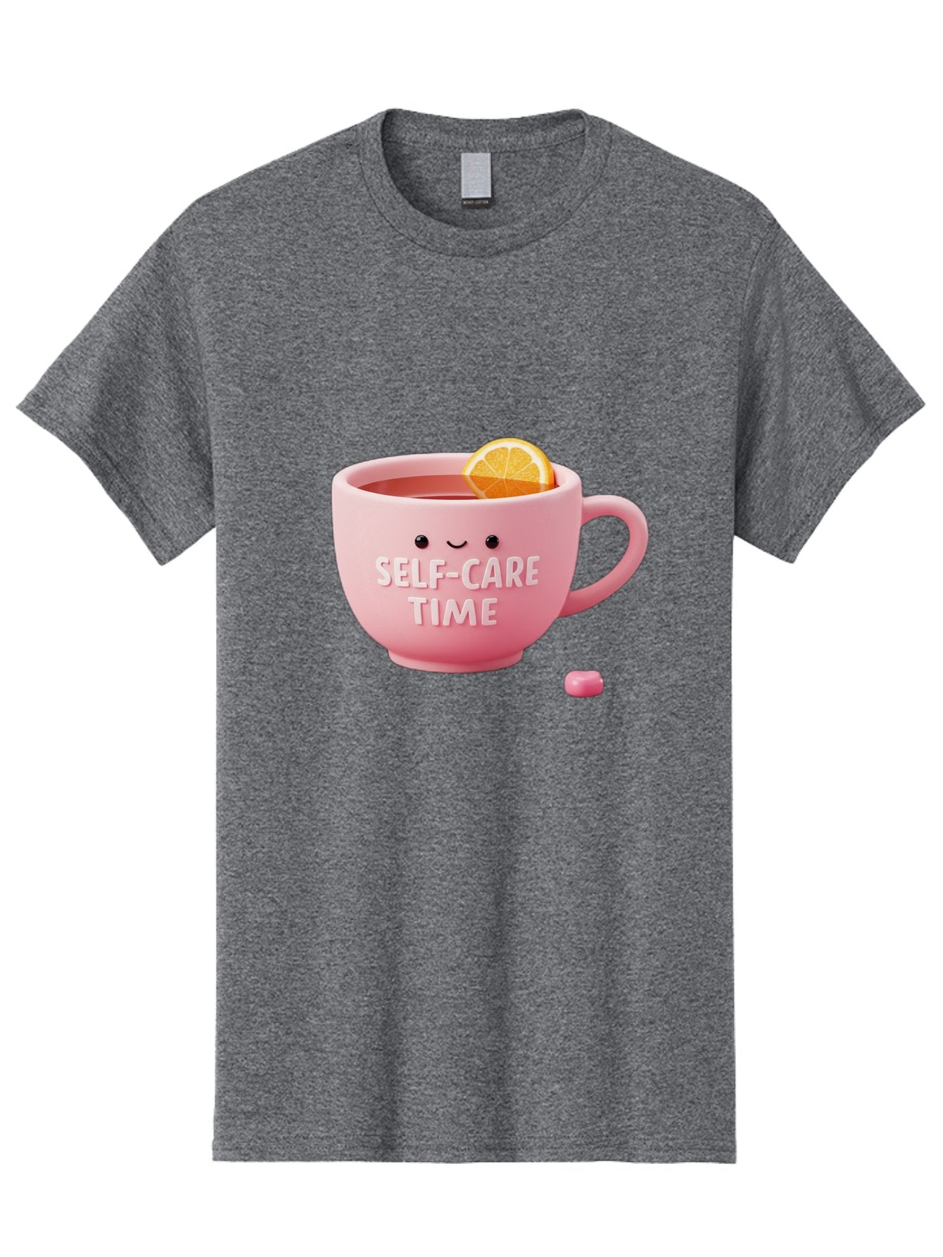 Self-Care-Time-1 Men'S Graphic Tee, 100% Cotton, Comfortable Casual Summer Wear, Machine Washable, Relaxing Tea, Self Care, Wellness, Mindfulness, Pink Tea Cup, Lemon Slice, Cozy Atmosphere, Calming Ambiance, Soothing Drink Bae082 11