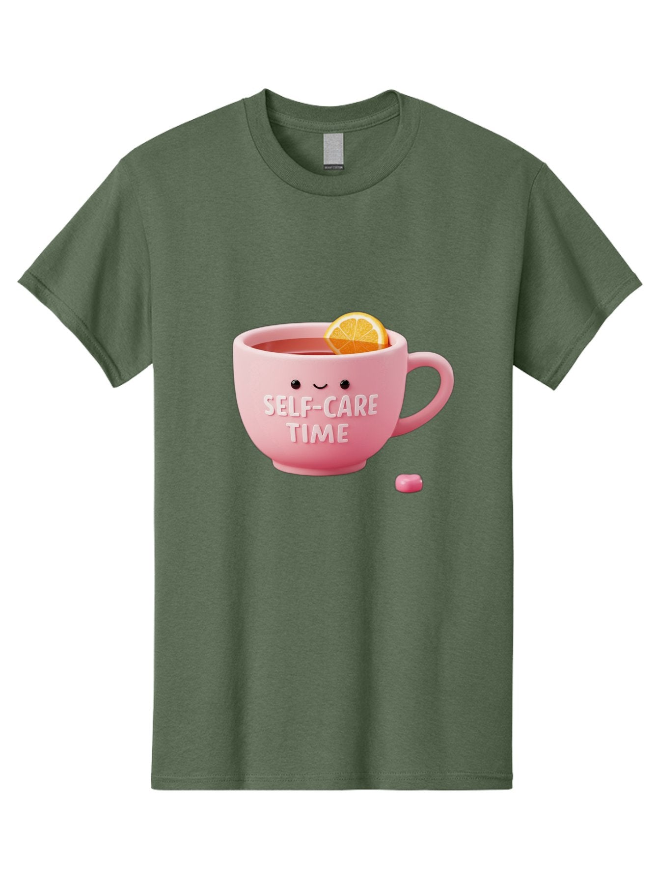 Self-Care-Time-1 Men'S Graphic Tee, 100% Cotton, Comfortable Casual Summer Wear, Machine Washable, Relaxing Tea, Self Care, Wellness, Mindfulness, Pink Tea Cup, Lemon Slice, Cozy Atmosphere, Calming Ambiance, Soothing Drink Bae082