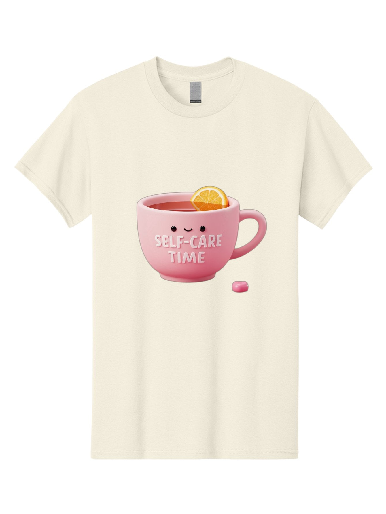 Self-Care-Time-1 Men'S Graphic Tee, 100% Cotton, Comfortable Casual Summer Wear, Machine Washable, Relaxing Tea, Self Care, Wellness, Mindfulness, Pink Tea Cup, Lemon Slice, Cozy Atmosphere, Calming Ambiance, Soothing Drink Bae082 12