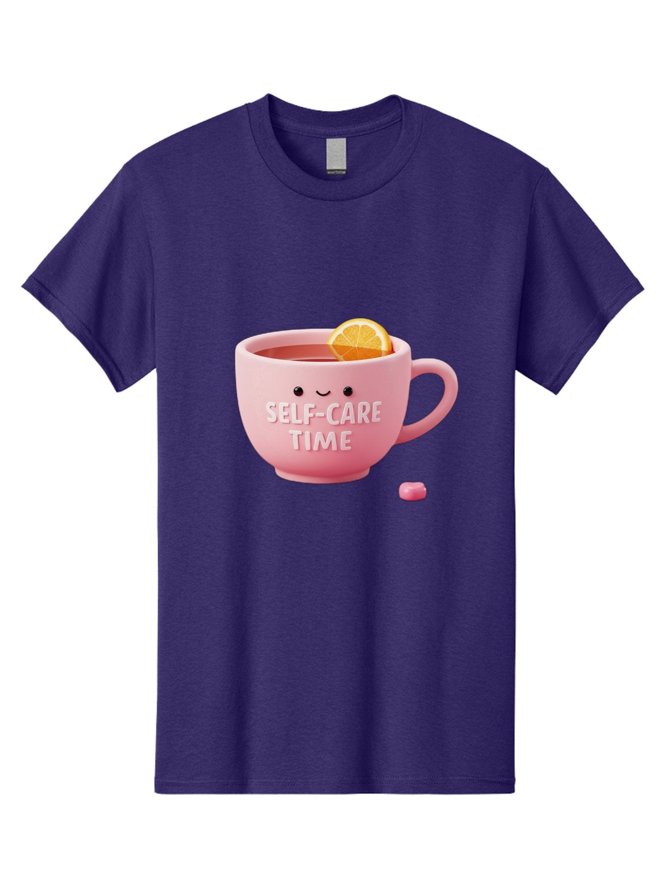 Self-Care-Time-1 Men'S Graphic Tee, 100% Cotton, Comfortable Casual Summer Wear, Machine Washable, Relaxing Tea, Self Care, Wellness, Mindfulness, Pink Tea Cup, Lemon Slice, Cozy Atmosphere, Calming Ambiance, Soothing Drink Bae082 10