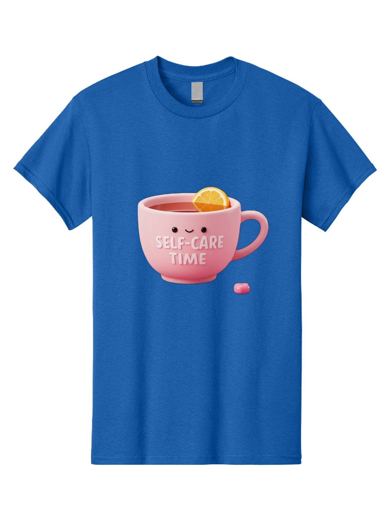 Self-Care-Time-1 Men'S Graphic Tee, 100% Cotton, Comfortable Casual Summer Wear, Machine Washable, Relaxing Tea, Self Care, Wellness, Mindfulness, Pink Tea Cup, Lemon Slice, Cozy Atmosphere, Calming Ambiance, Soothing Drink Bae082 8