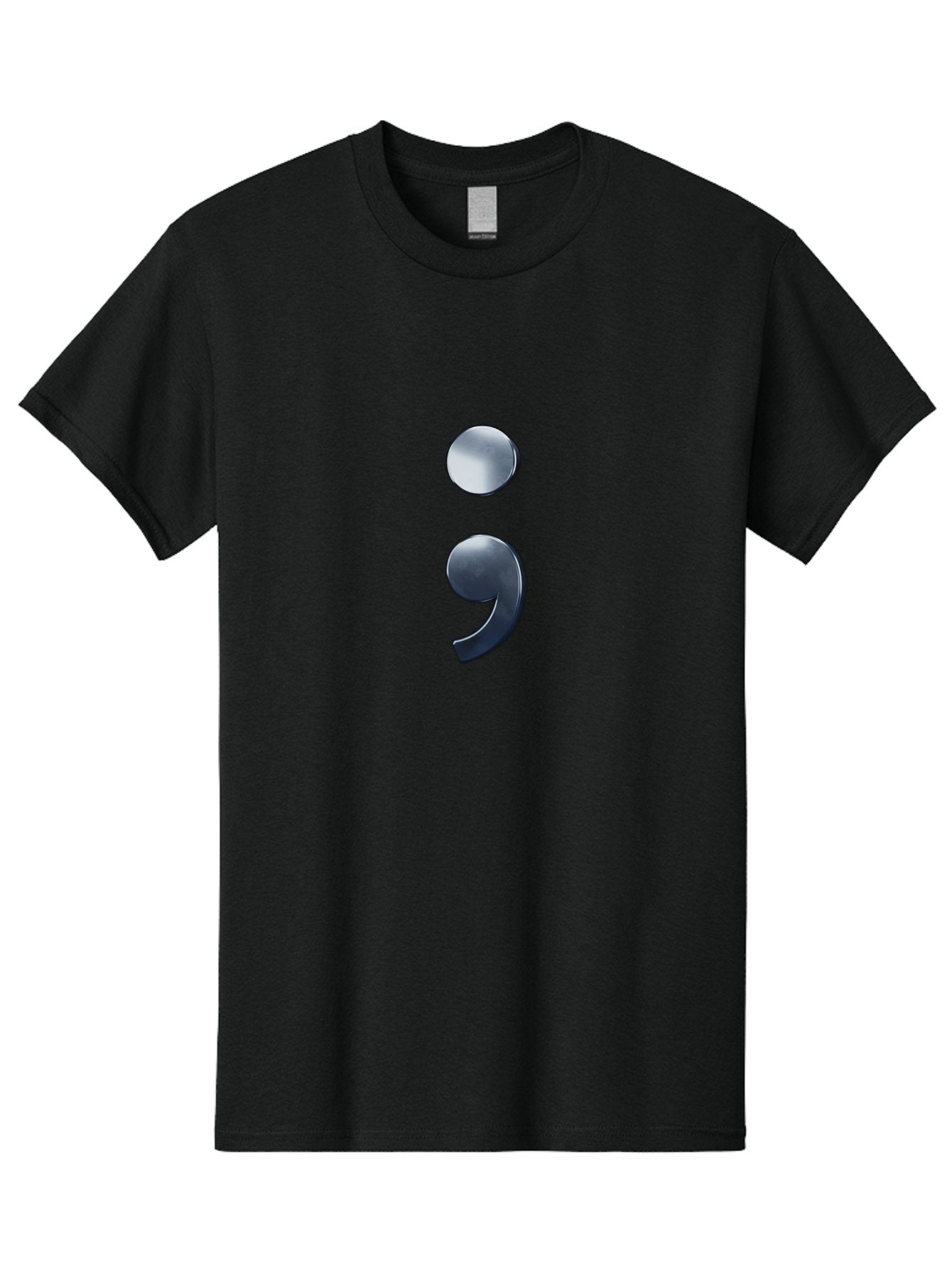 Semicolon-1 Men'S Graphic Tee, 100% Cotton, Comfortable Casual Summer Wear, Machine Washable, Semicolon Symbol, Punctuation Mark, Grammar, Syntax, Writing Tools, Language, Literary Devices, Text Formatting Bae089 6
