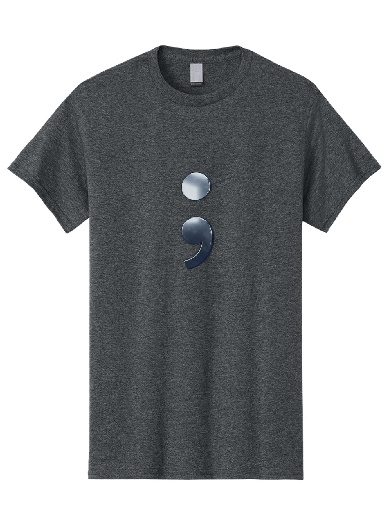 Semicolon-1 Men'S Graphic Tee, 100% Cotton, Comfortable Casual Summer Wear, Machine Washable, Semicolon Symbol, Punctuation Mark, Grammar, Syntax, Writing Tools, Language, Literary Devices, Text Formatting Bae089 10