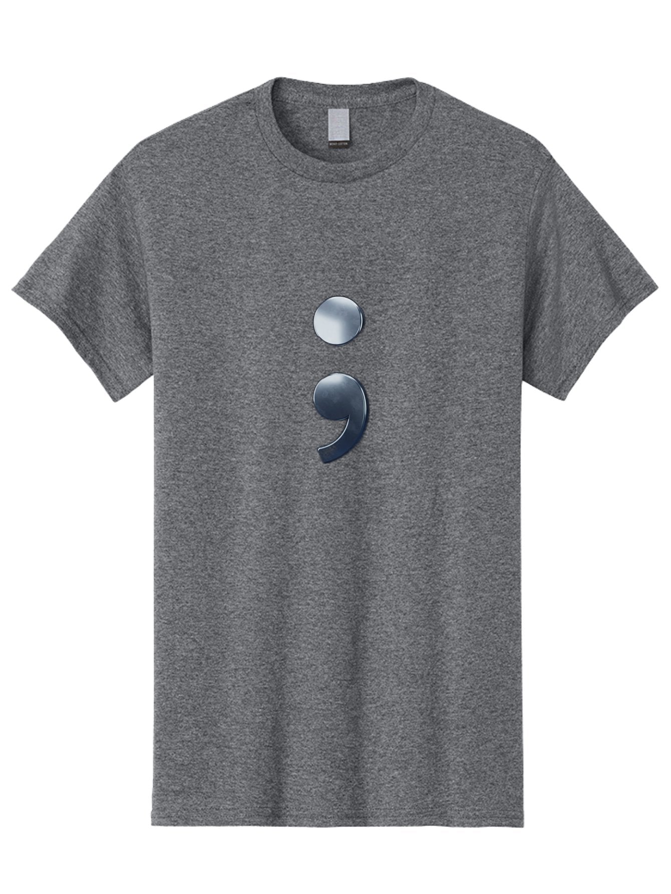 Semicolon-1 Men'S Graphic Tee, 100% Cotton, Comfortable Casual Summer Wear, Machine Washable, Semicolon Symbol, Punctuation Mark, Grammar, Syntax, Writing Tools, Language, Literary Devices, Text Formatting Bae089 8