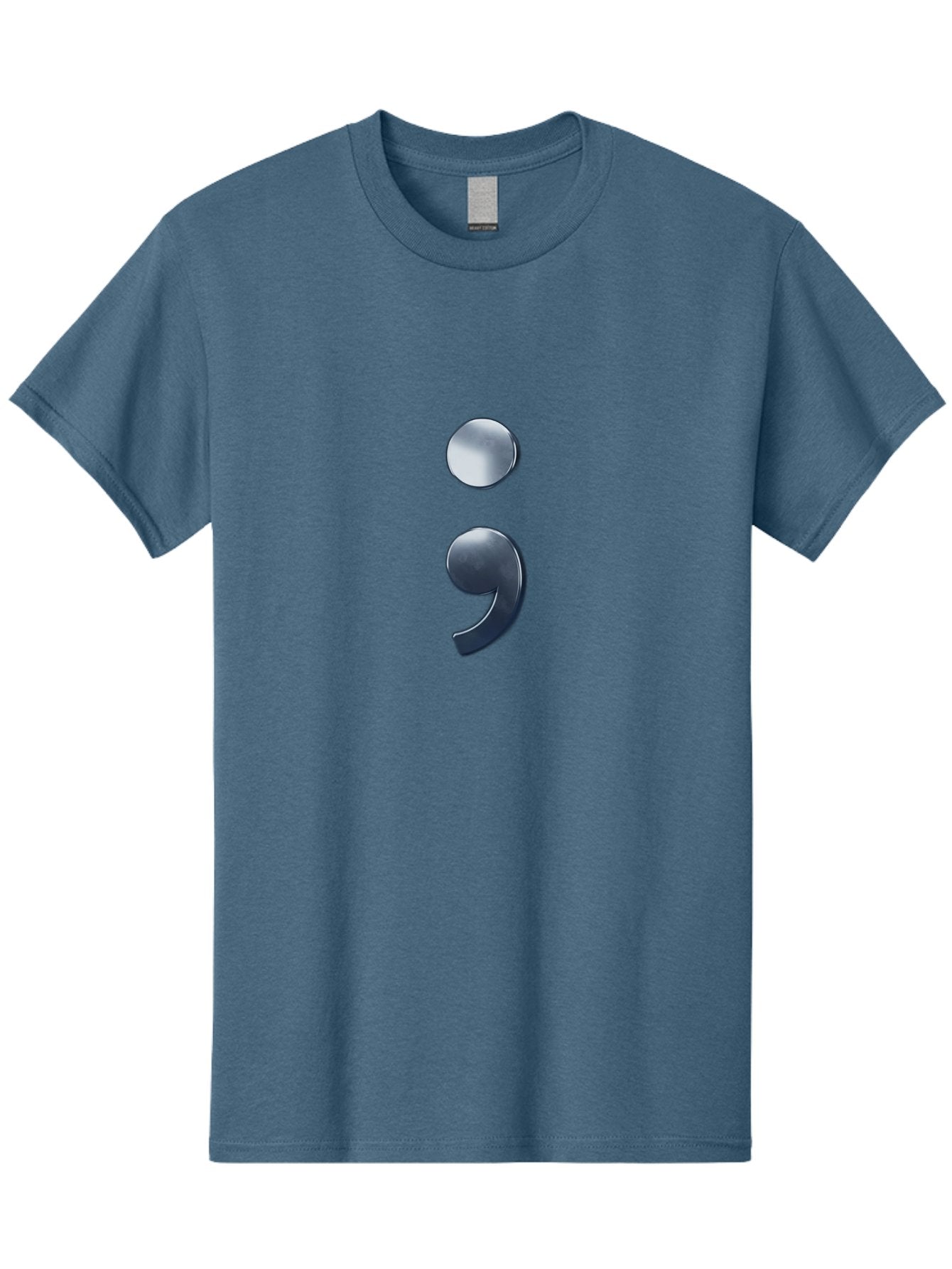 Semicolon-1 Men'S Graphic Tee, 100% Cotton, Comfortable Casual Summer Wear, Machine Washable, Semicolon Symbol, Punctuation Mark, Grammar, Syntax, Writing Tools, Language, Literary Devices, Text Formatting Bae089 9