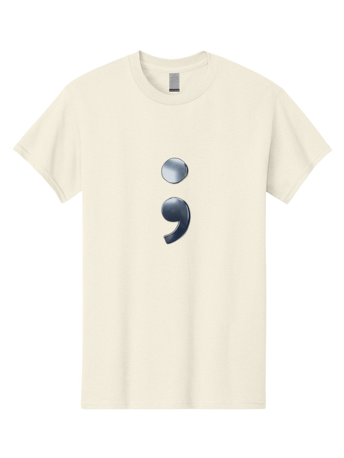 Semicolon-1 Men'S Graphic Tee, 100% Cotton, Comfortable Casual Summer Wear, Machine Washable, Semicolon Symbol, Punctuation Mark, Grammar, Syntax, Writing Tools, Language, Literary Devices, Text Formatting Bae089 3