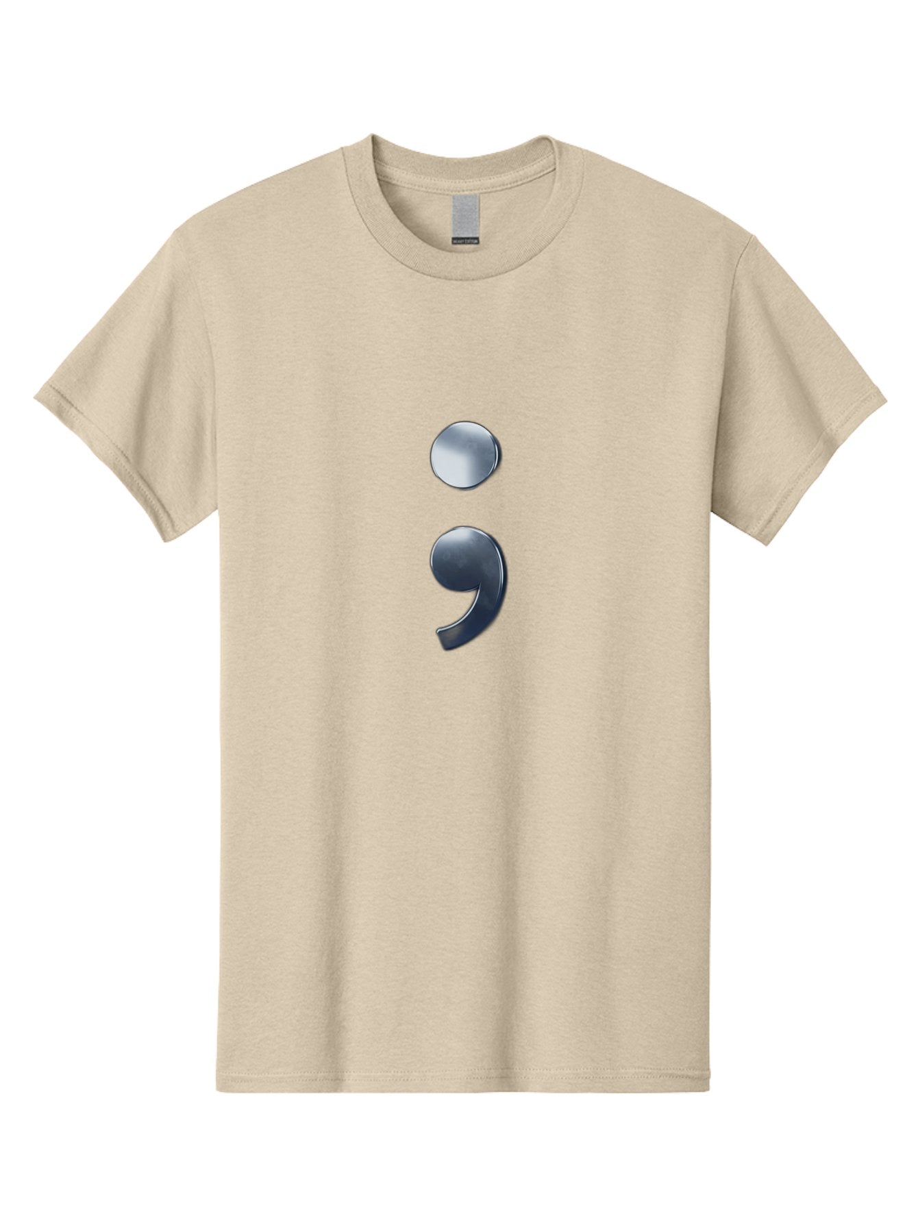 Semicolon-1 Men'S Graphic Tee, 100% Cotton, Comfortable Casual Summer Wear, Machine Washable, Semicolon Symbol, Punctuation Mark, Grammar, Syntax, Writing Tools, Language, Literary Devices, Text Formatting Bae089 7