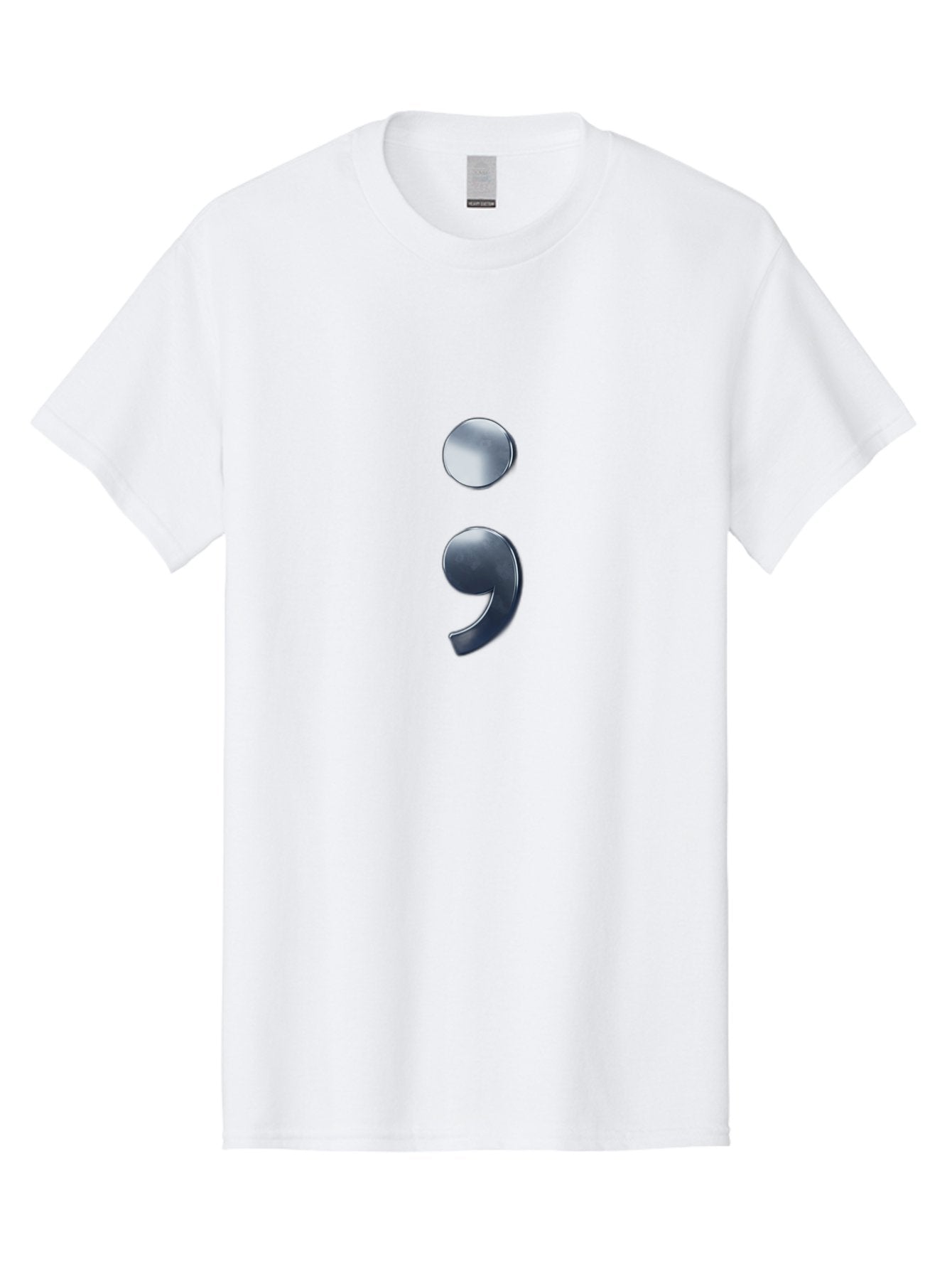 Semicolon-1 Men'S Graphic Tee, 100% Cotton, Comfortable Casual Summer Wear, Machine Washable, Semicolon Symbol, Punctuation Mark, Grammar, Syntax, Writing Tools, Language, Literary Devices, Text Formatting Bae089