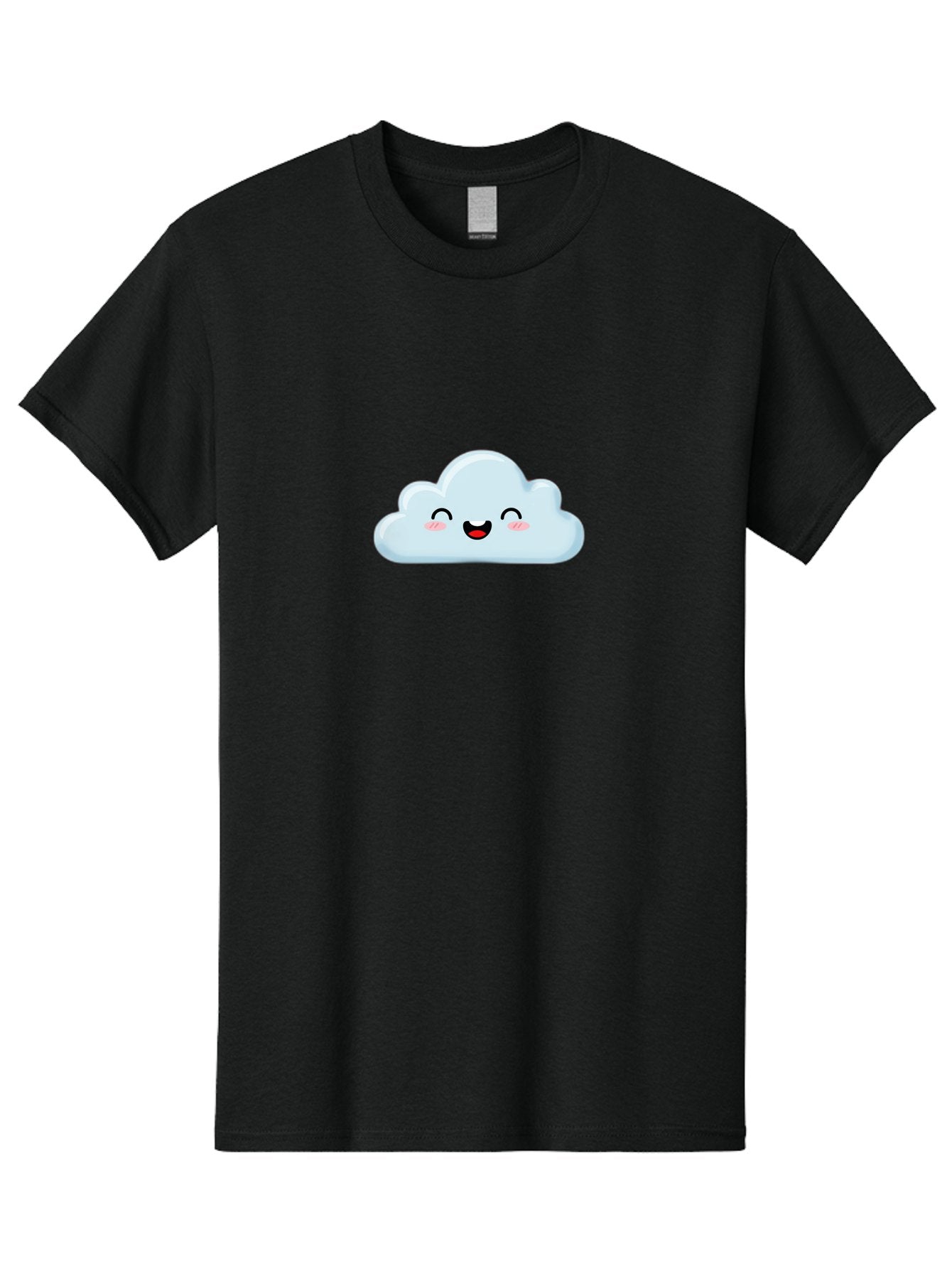 Smiling-Cloud Men'S Graphic Tee, 100% Cotton, Comfortable Casual Summer Wear, Machine Washable, Cute Cloud, Cartoon Cloud, Smiling Face, Happy Emotions, Rosy Cheeks, Cheerful Expression, Whimsical Character, Digital Illustration, Kawaii Cloud Bae103 14