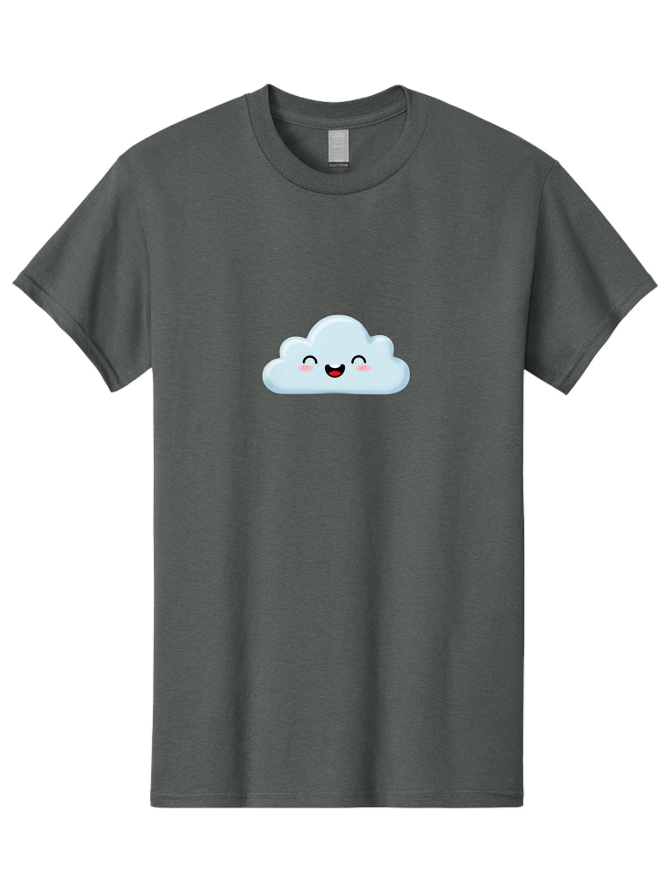 Smiling-Cloud Men'S Graphic Tee, 100% Cotton, Comfortable Casual Summer Wear, Machine Washable, Cute Cloud, Cartoon Cloud, Smiling Face, Happy Emotions, Rosy Cheeks, Cheerful Expression, Whimsical Character, Digital Illustration, Kawaii Cloud Bae103 8