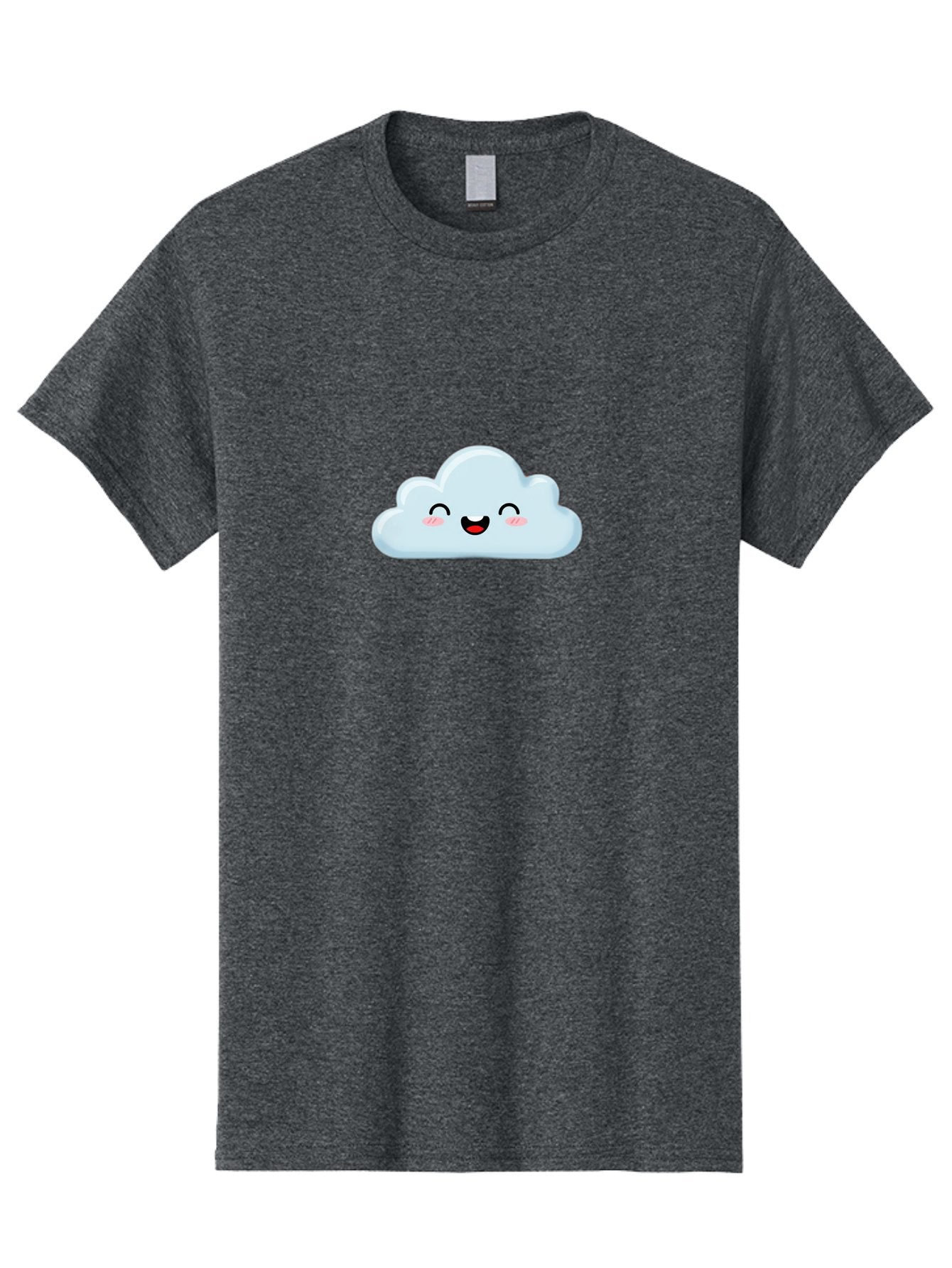Smiling-Cloud Men'S Graphic Tee, 100% Cotton, Comfortable Casual Summer Wear, Machine Washable, Cute Cloud, Cartoon Cloud, Smiling Face, Happy Emotions, Rosy Cheeks, Cheerful Expression, Whimsical Character, Digital Illustration, Kawaii Cloud Bae103 5
