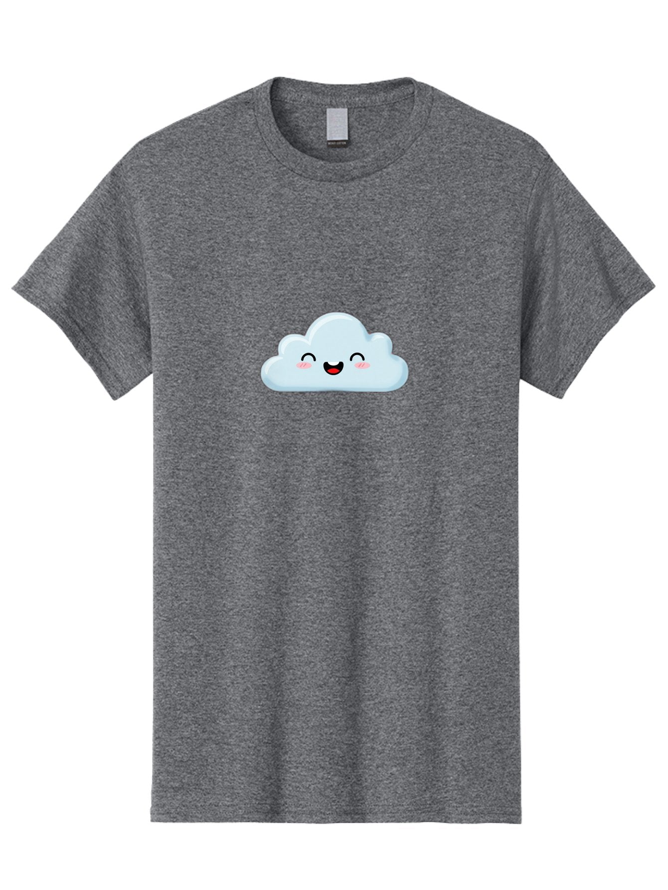 Smiling-Cloud Men'S Graphic Tee, 100% Cotton, Comfortable Casual Summer Wear, Machine Washable, Cute Cloud, Cartoon Cloud, Smiling Face, Happy Emotions, Rosy Cheeks, Cheerful Expression, Whimsical Character, Digital Illustration, Kawaii Cloud Bae103 6