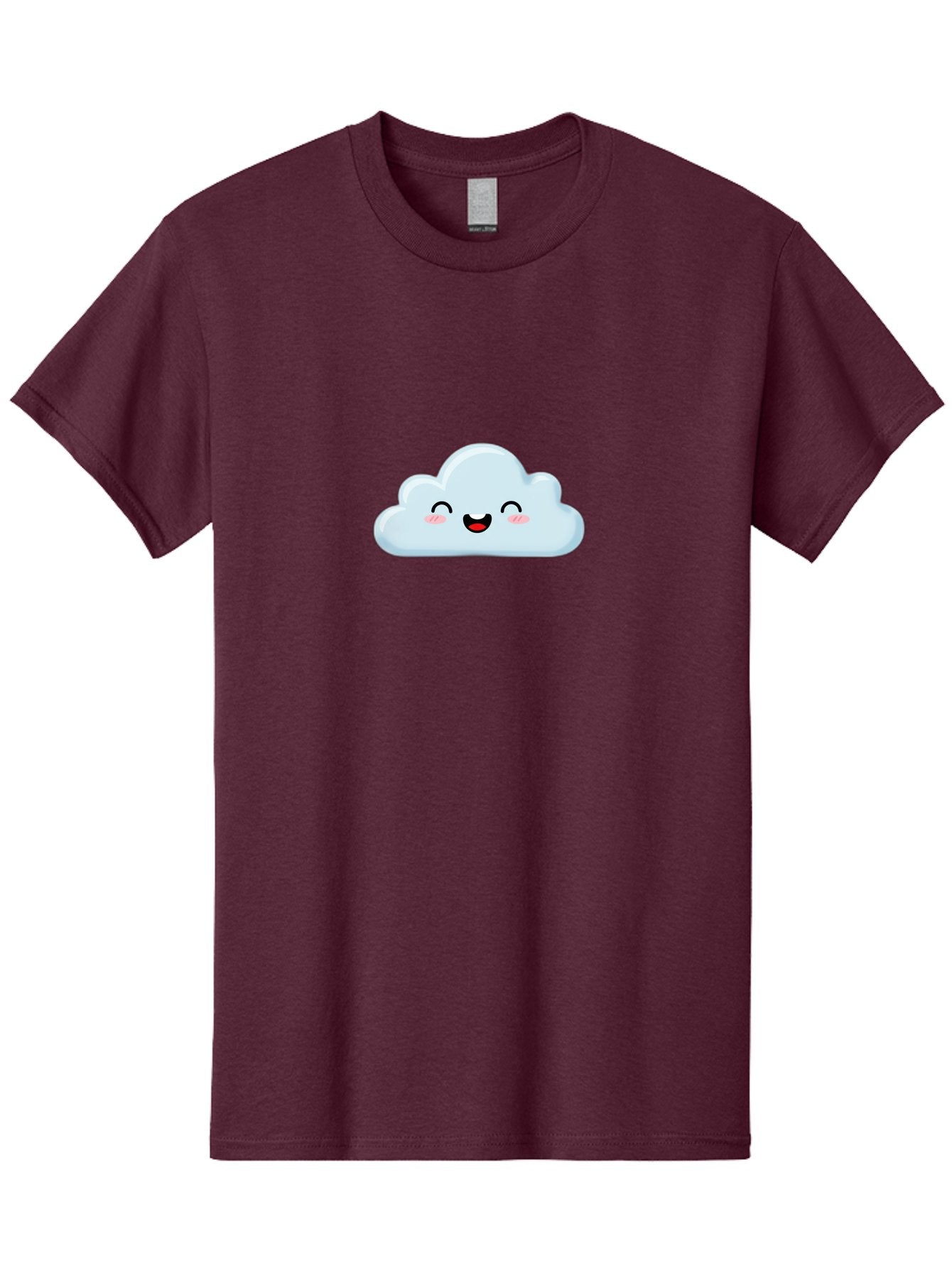 Smiling-Cloud Men'S Graphic Tee, 100% Cotton, Comfortable Casual Summer Wear, Machine Washable, Cute Cloud, Cartoon Cloud, Smiling Face, Happy Emotions, Rosy Cheeks, Cheerful Expression, Whimsical Character, Digital Illustration, Kawaii Cloud Bae103 12