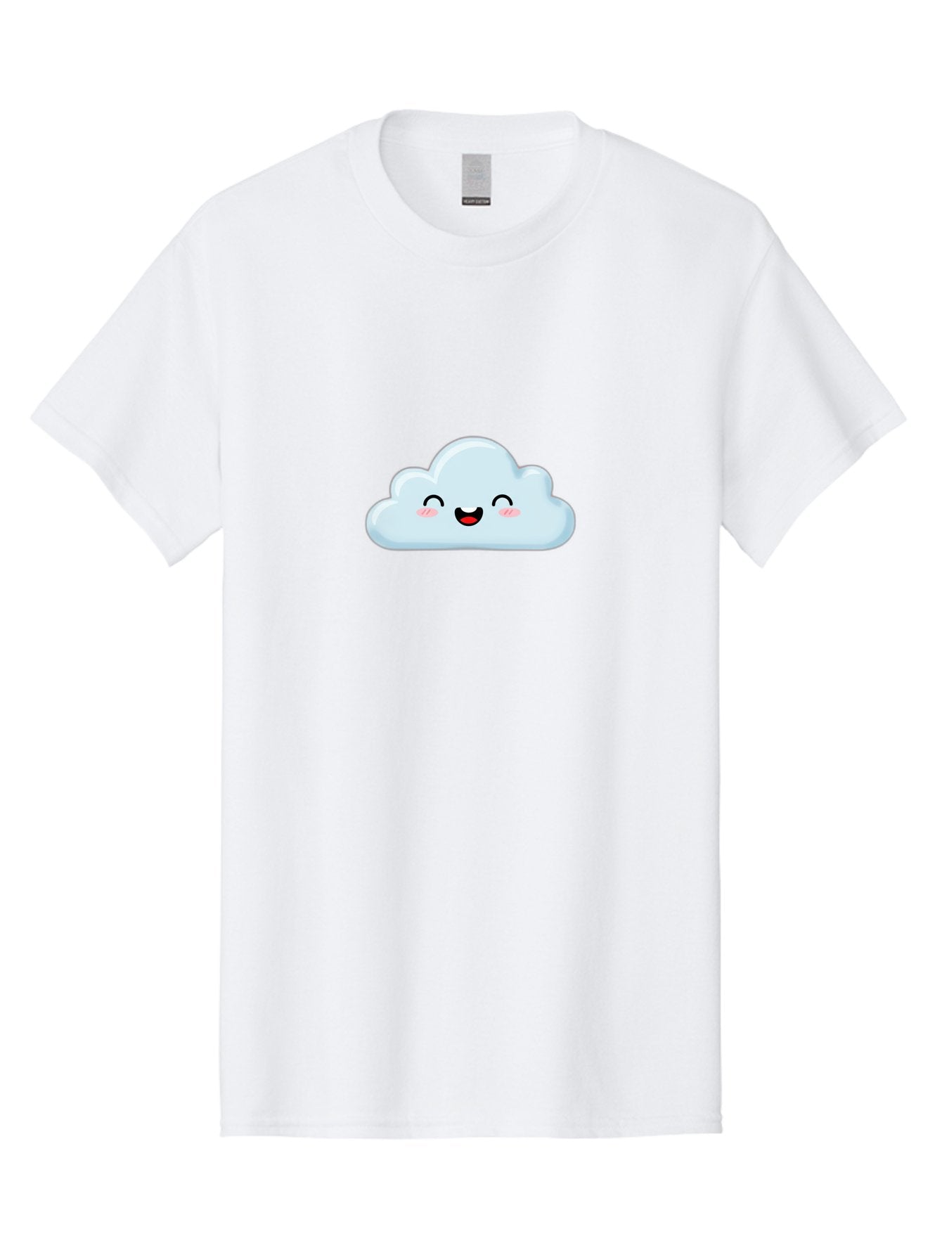 Smiling-Cloud Men'S Graphic Tee, 100% Cotton, Comfortable Casual Summer Wear, Machine Washable, Cute Cloud, Cartoon Cloud, Smiling Face, Happy Emotions, Rosy Cheeks, Cheerful Expression, Whimsical Character, Digital Illustration, Kawaii Cloud Bae103 9