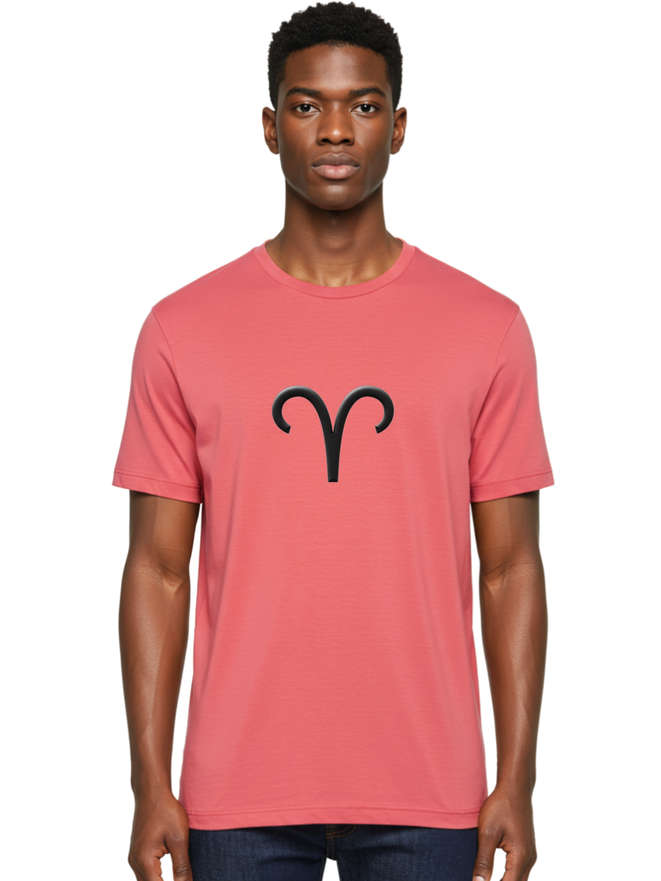 Aries-Symbol Men'S Graphic Tee, 100% Cotton, Comfortable Casual Summer Wear, Machine Washable, Aries Zodiac Sign, Astrological Symbol, Ram Horns, Horoscope, Astrology, Black Icon, Symbol Design, Mystical Sign Bae116 19