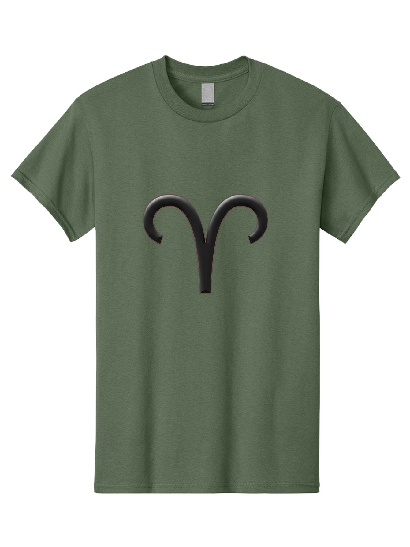 Aries-Symbol Men'S Graphic Tee, 100% Cotton, Comfortable Casual Summer Wear, Machine Washable, Aries Zodiac Sign, Astrological Symbol, Ram Horns, Horoscope, Astrology, Black Icon, Symbol Design, Mystical Sign Bae116 5