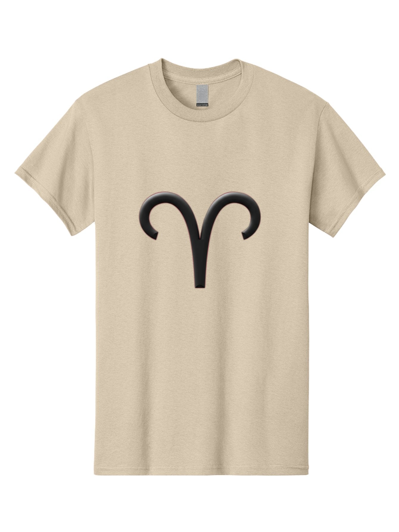Aries-Symbol Men'S Graphic Tee, 100% Cotton, Comfortable Casual Summer Wear, Machine Washable, Aries Zodiac Sign, Astrological Symbol, Ram Horns, Horoscope, Astrology, Black Icon, Symbol Design, Mystical Sign Bae116 3