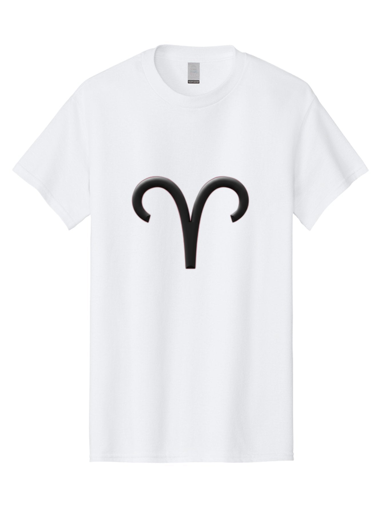 Aries-Symbol Men'S Graphic Tee, 100% Cotton, Comfortable Casual Summer Wear, Machine Washable, Aries Zodiac Sign, Astrological Symbol, Ram Horns, Horoscope, Astrology, Black Icon, Symbol Design, Mystical Sign Bae116