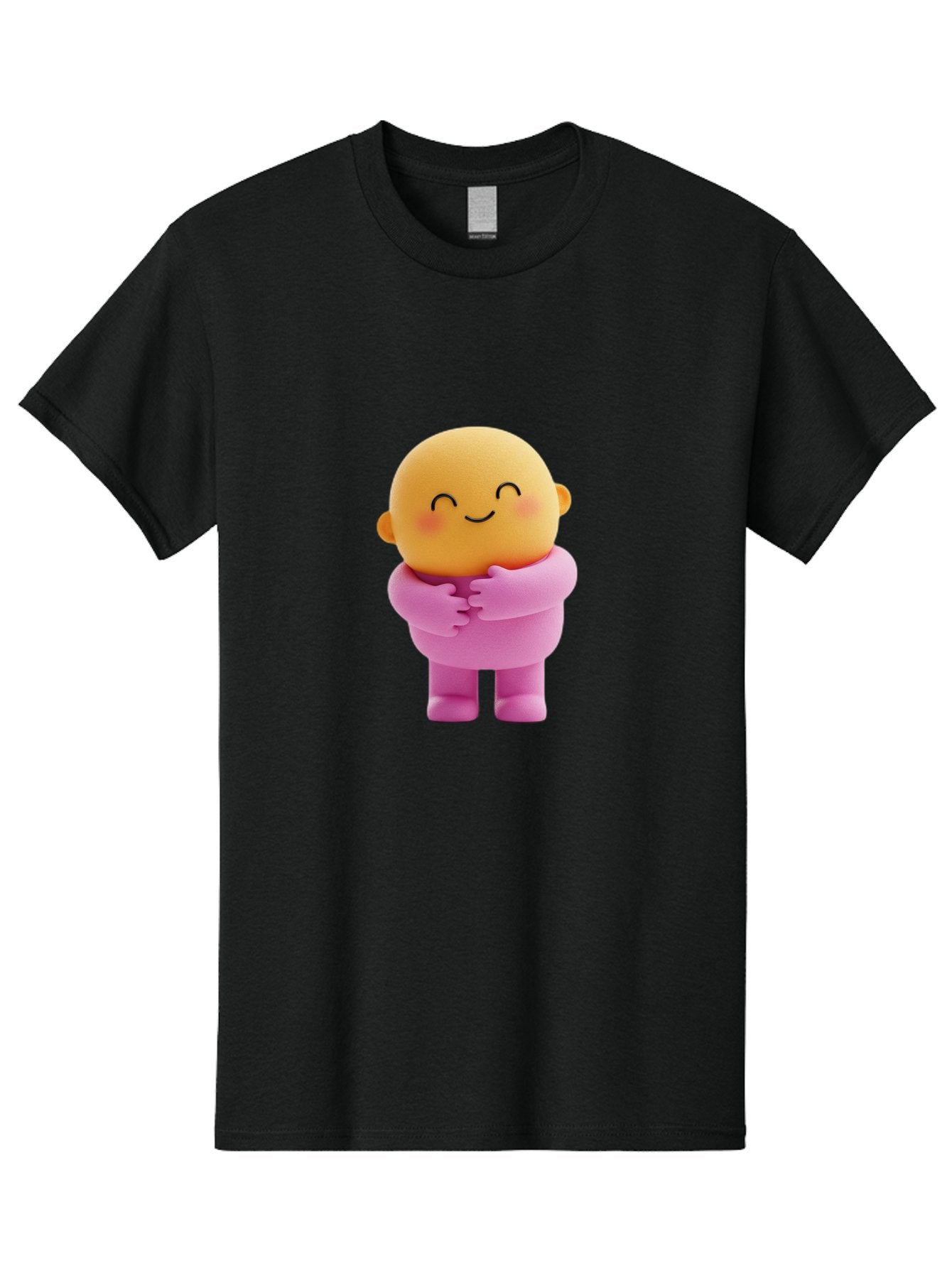 Baby-Figurine Men'S Graphic Tee, 100% Cotton, Comfortable Casual Summer Wear, Machine Washable, Cute Cartoon Character, Smiling Face, Pink Outfit, Hugging Self, Adorable Illustration, Kawaii Art, Lovable Persona, Childlike Charm Bae123 8
