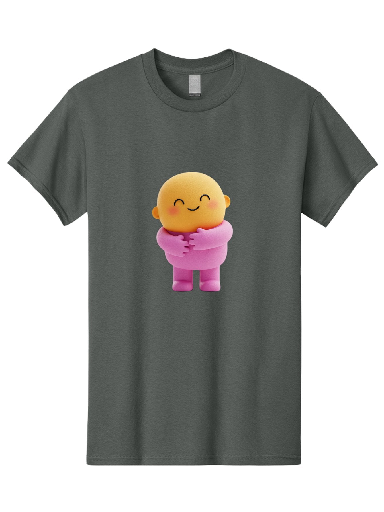 Baby-Figurine Men'S Graphic Tee, 100% Cotton, Comfortable Casual Summer Wear, Machine Washable, Cute Cartoon Character, Smiling Face, Pink Outfit, Hugging Self, Adorable Illustration, Kawaii Art, Lovable Persona, Childlike Charm Bae123 3
