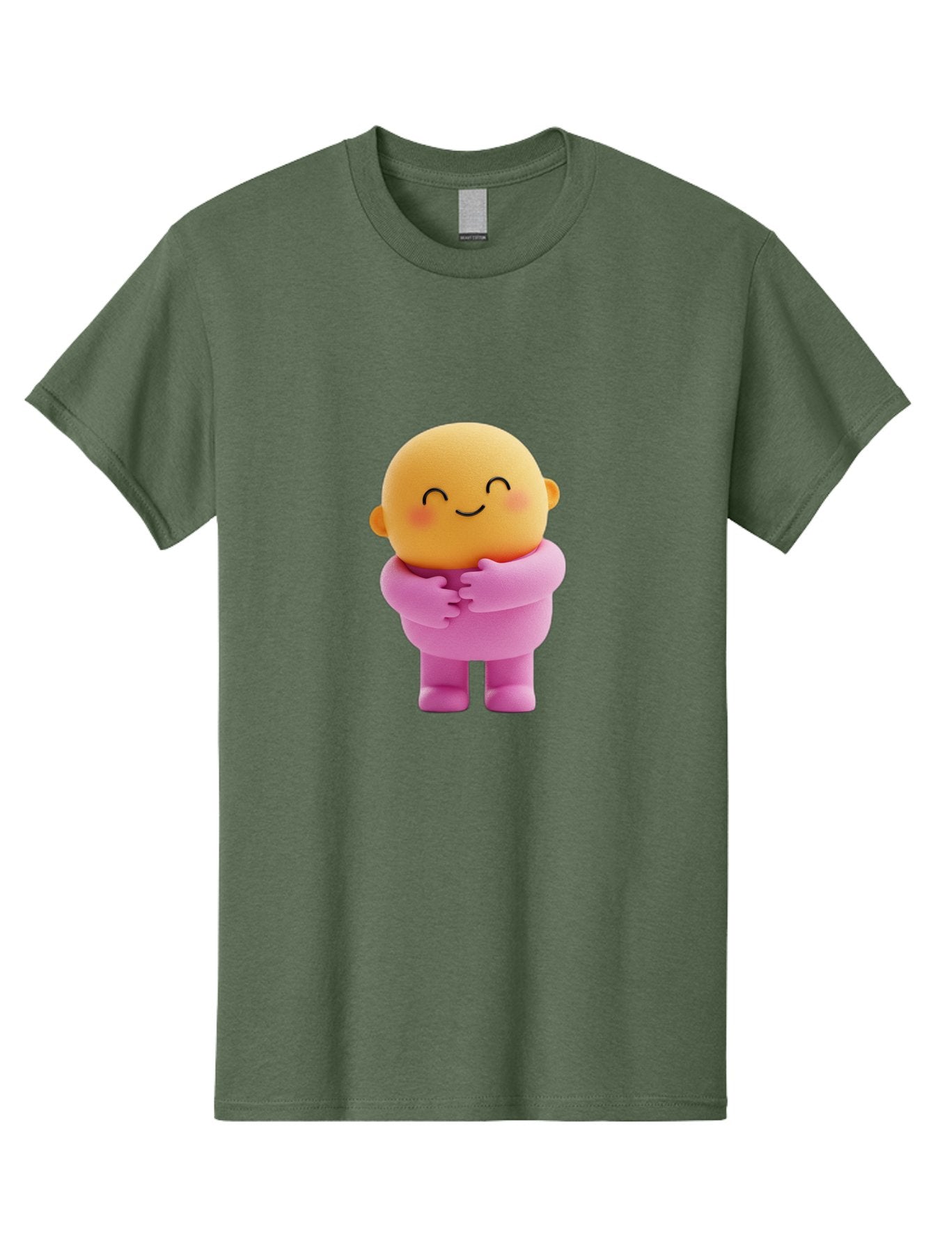 Baby-Figurine Men'S Graphic Tee, 100% Cotton, Comfortable Casual Summer Wear, Machine Washable, Cute Cartoon Character, Smiling Face, Pink Outfit, Hugging Self, Adorable Illustration, Kawaii Art, Lovable Persona, Childlike Charm Bae123 4