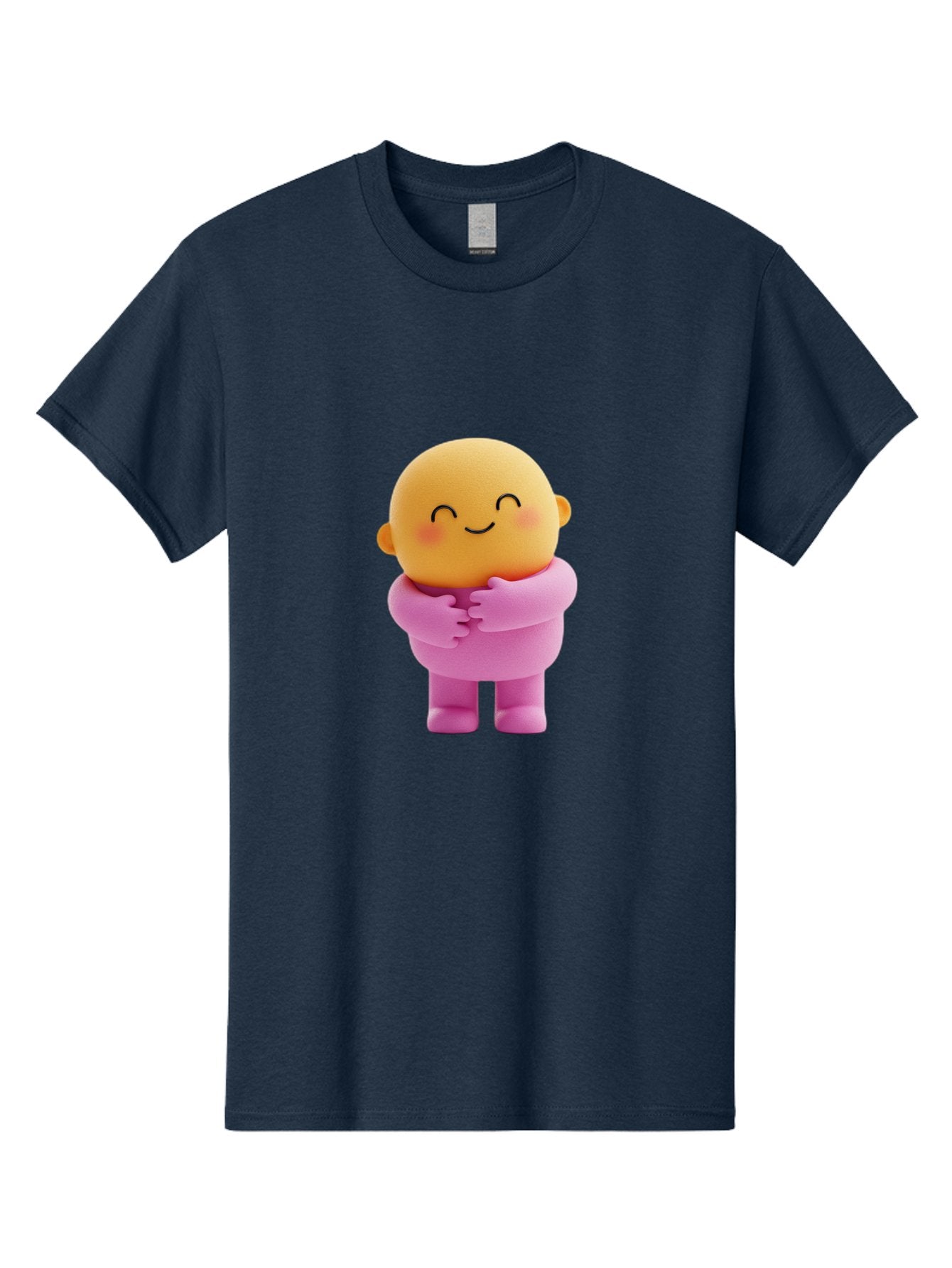 Baby-Figurine Men'S Graphic Tee, 100% Cotton, Comfortable Casual Summer Wear, Machine Washable, Cute Cartoon Character, Smiling Face, Pink Outfit, Hugging Self, Adorable Illustration, Kawaii Art, Lovable Persona, Childlike Charm Bae123 5
