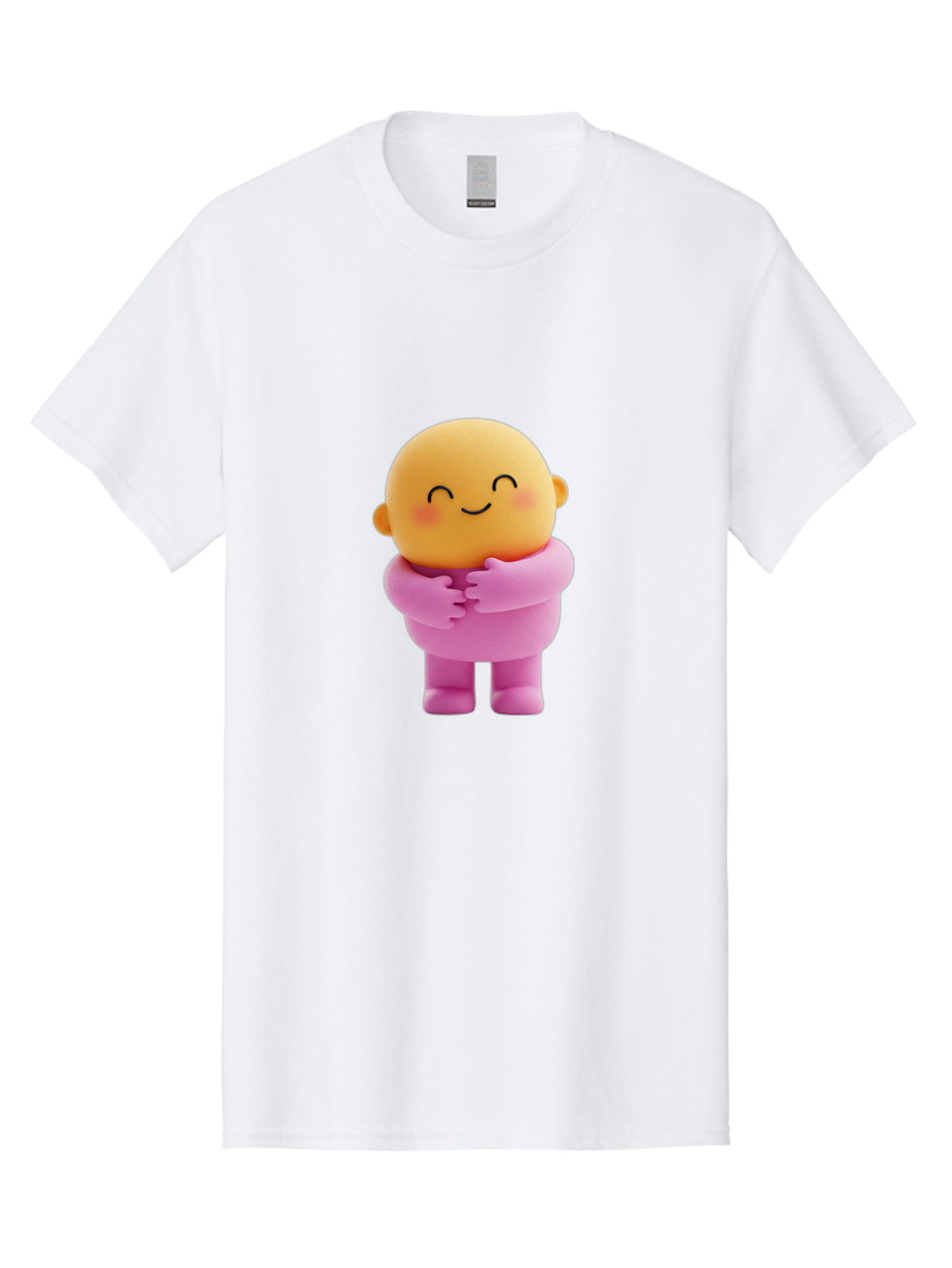 Baby-Figurine Men'S Graphic Tee, 100% Cotton, Comfortable Casual Summer Wear, Machine Washable, Cute Cartoon Character, Smiling Face, Pink Outfit, Hugging Self, Adorable Illustration, Kawaii Art, Lovable Persona, Childlike Charm Bae123 13