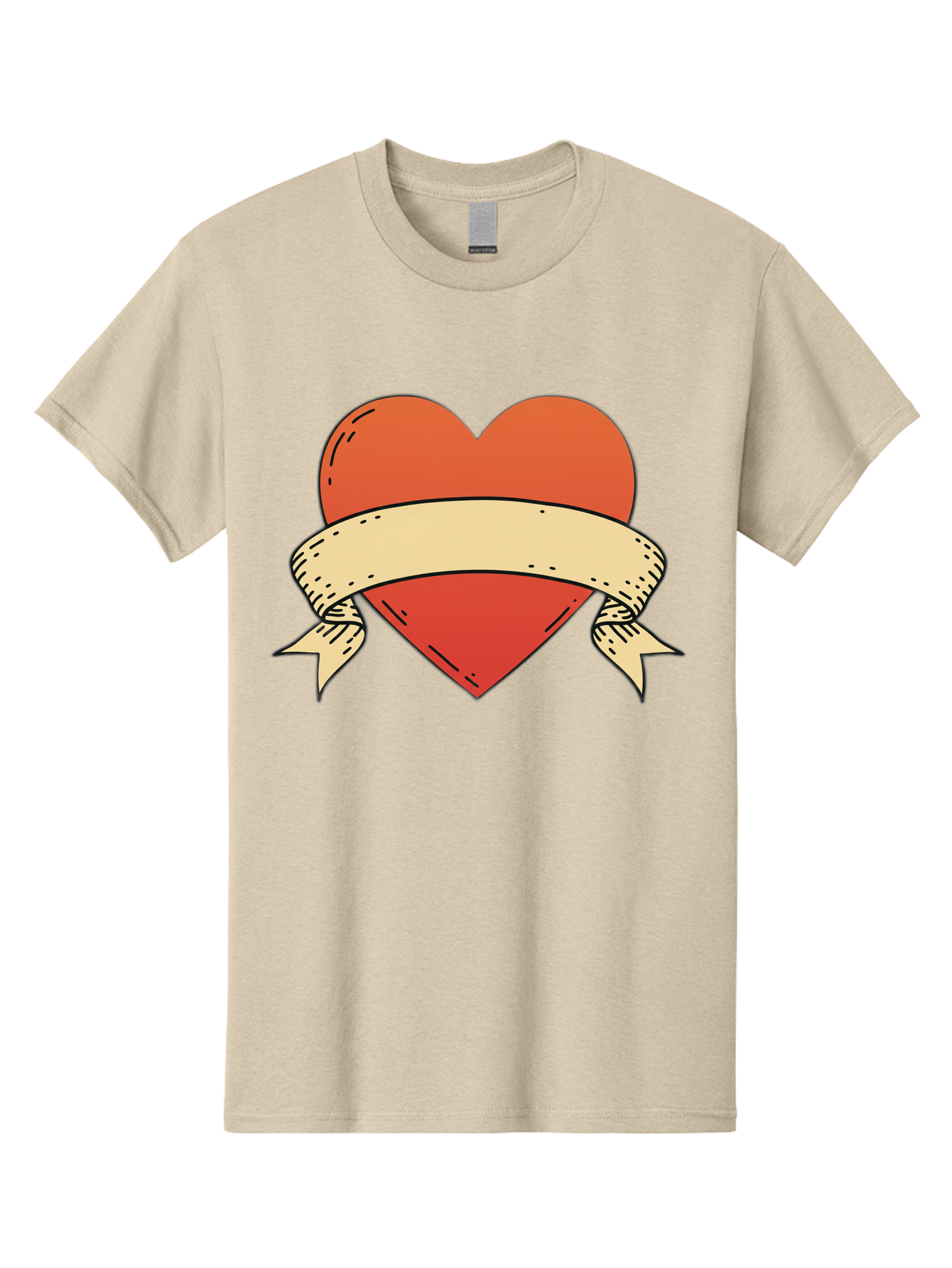 Banner-Heart Men'S Graphic Tee, 100% Cotton, Comfortable Casual Summer Wear, Machine Washable, Red Heart, Banner Wrapped, Tattoo Art, Cartoon Style, Heart Symbol, Ribbon Design, Classic Illustration, Love Emblem Bae124 15