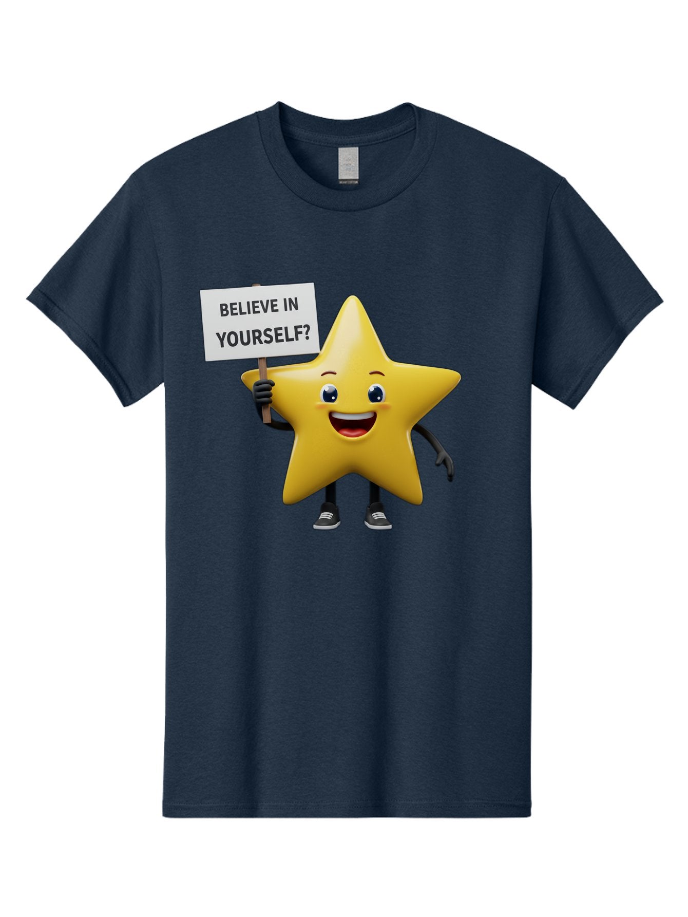 Believe-In-Yourself-1 Men'S Graphic Tee, 100% Cotton, Comfortable Casual Summer Wear, Machine Washable, Motivational Star, Believe In Yourself, Inspirational Quote, Positive Message, Cartoon Character, Happy Emotions, Confidence Booster, Bae126 14