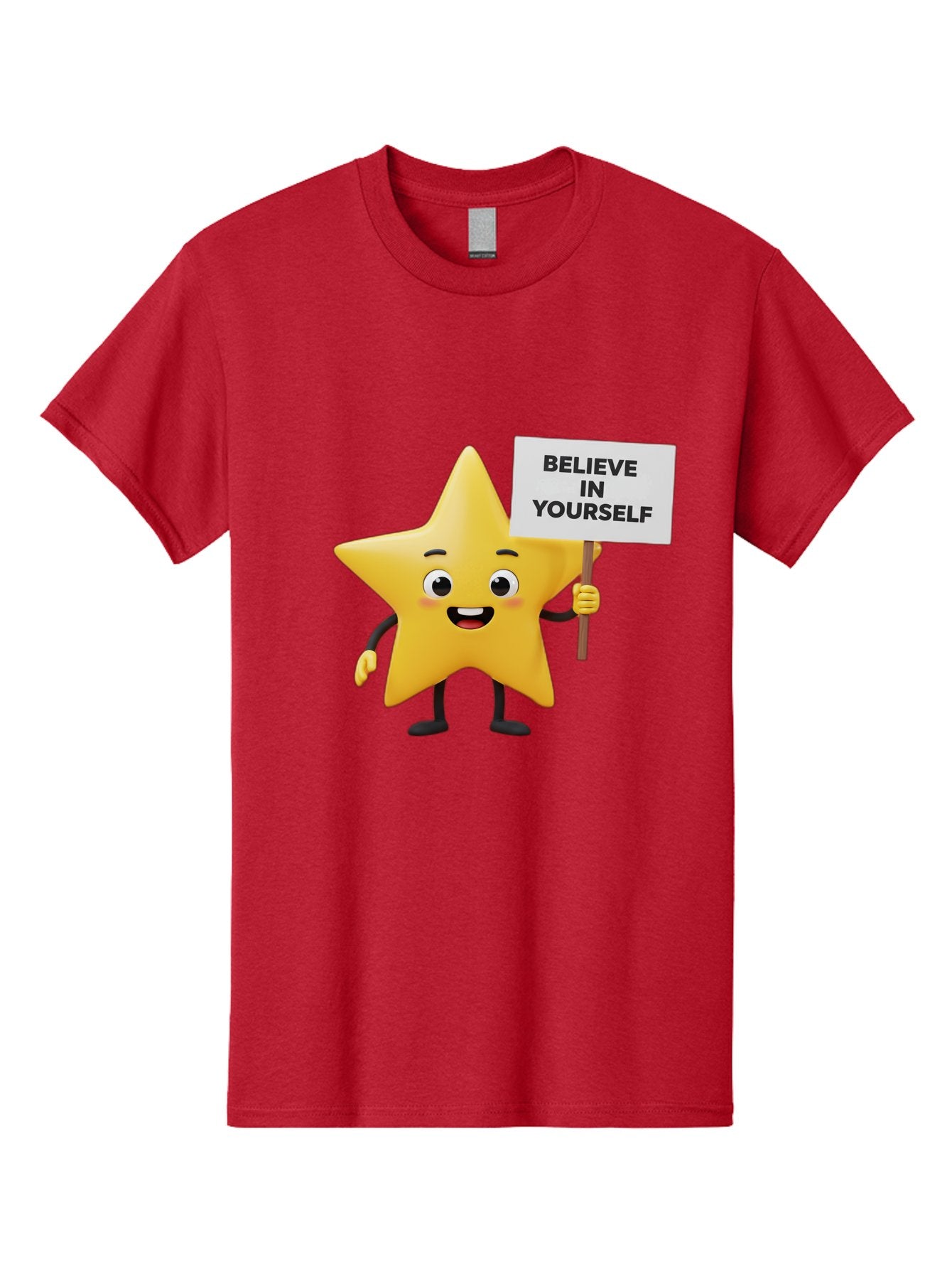 Believe-In-Yourself-3 Men'S Graphic Tee, 100% Cotton, Comfortable Casual Summer Wear, Machine Washable, Motivational Star Character, Believe In Yourself Sign, Positivity, Encouragement, Confidence Booster, Inspirational Quote, Bae129 15