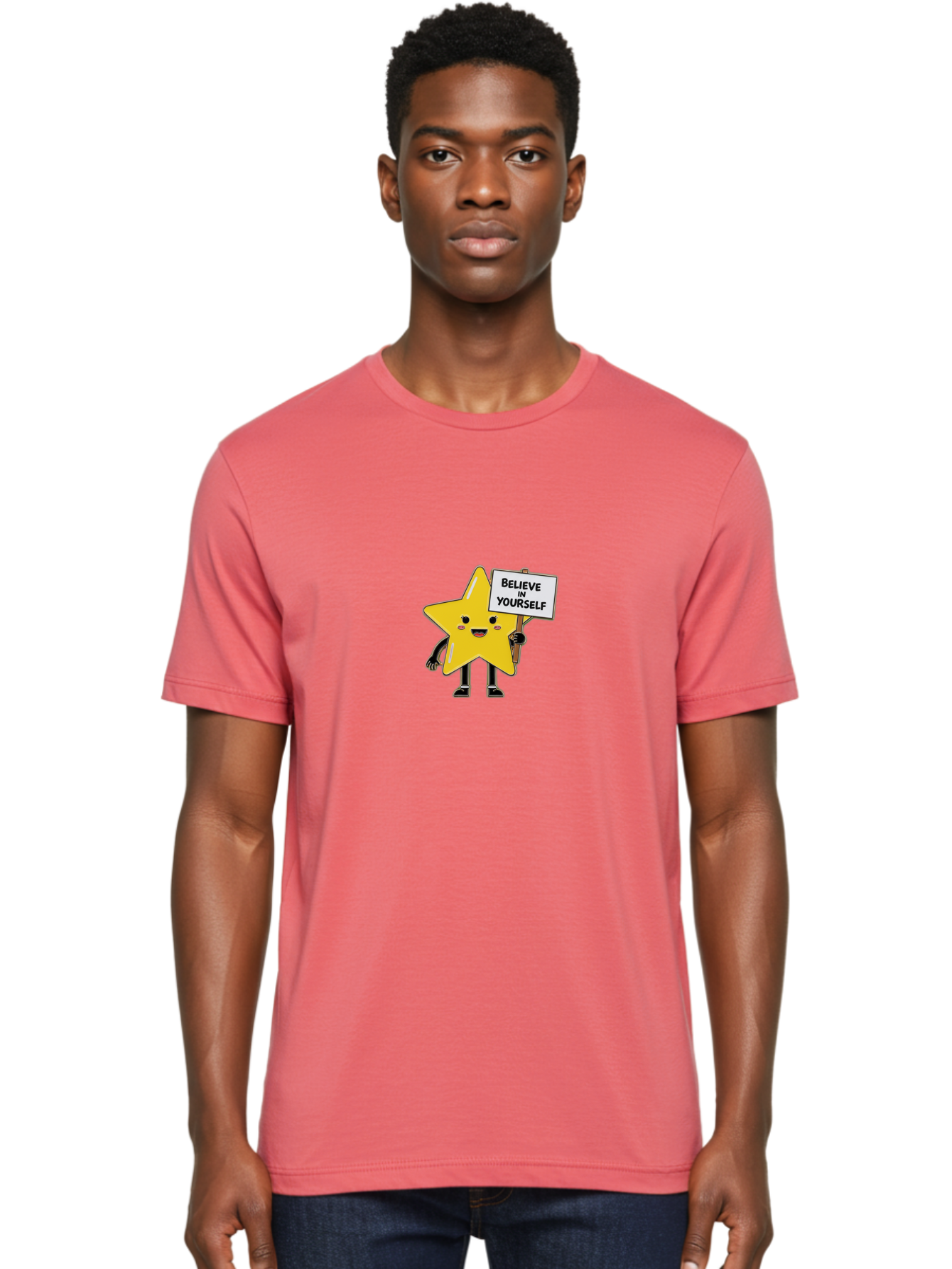 Believe-In-Yourself-5 Men'S Graphic Tee, 100% Cotton, Comfortable Casual Summer Wear, Machine Washable, Motivational Star, Believe In Yourself, Positivity, Inspiration, Confidence, Empowerment, Self-Love, Encouragement, Motivational Quotes, Bae131 19