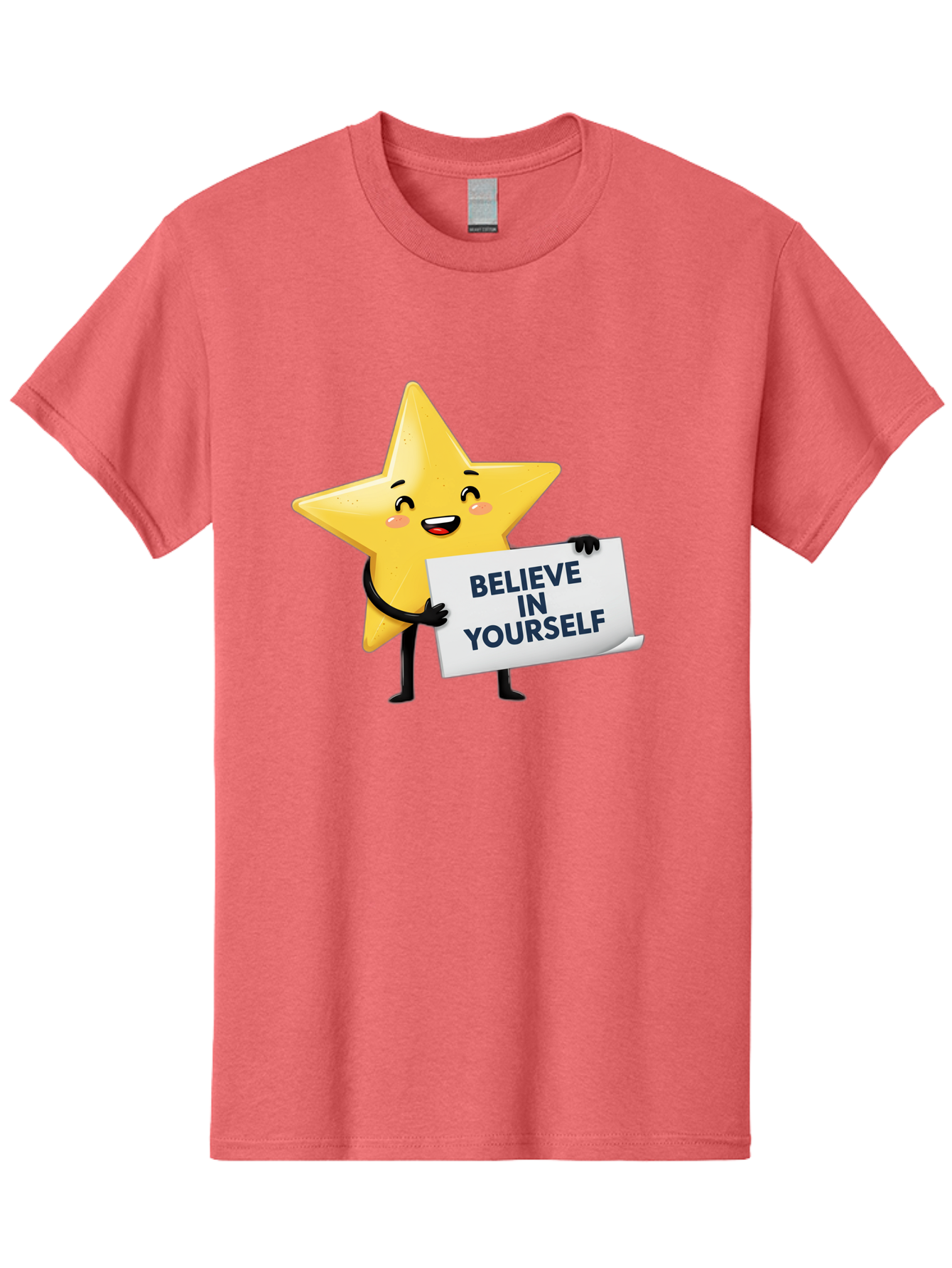 Believe-In-Yourself-9 Men'S Graphic Tee, 100% Cotton, Comfortable Casual Summer Wear, Machine Washable, Cartoon Star, Believe In Yourself, Motivational Quote, Inspirational Message, Positive Affirmation, Self-Confidence, Empowerment, Bae135 12