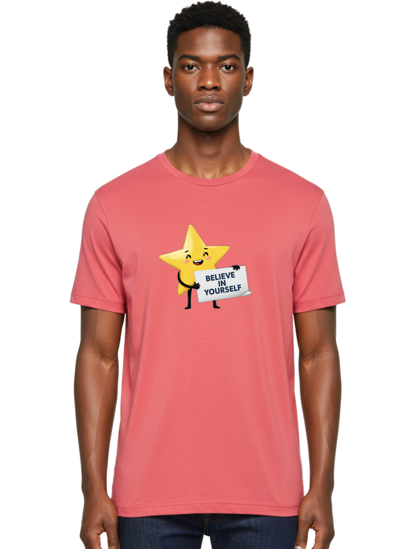 Believe-In-Yourself-9 Men'S Graphic Tee, 100% Cotton, Comfortable Casual Summer Wear, Machine Washable, Cartoon Star, Believe In Yourself, Motivational Quote, Inspirational Message, Positive Affirmation, Self-Confidence, Empowerment, Bae135 27