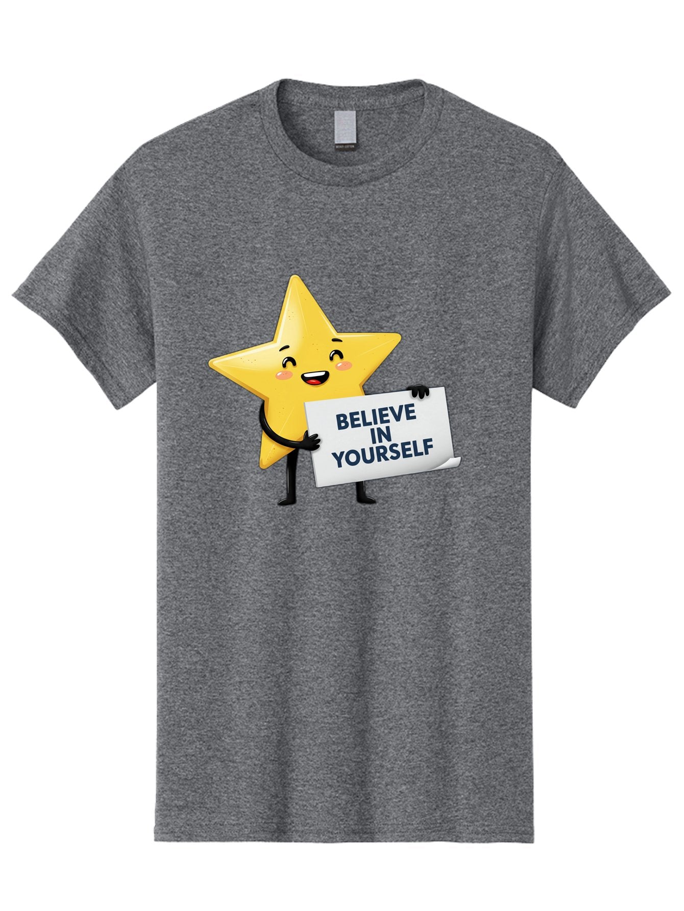 Believe-In-Yourself-9 Men'S Graphic Tee, 100% Cotton, Comfortable Casual Summer Wear, Machine Washable, Cartoon Star, Believe In Yourself, Motivational Quote, Inspirational Message, Positive Affirmation, Self-Confidence, Empowerment, Bae135 13