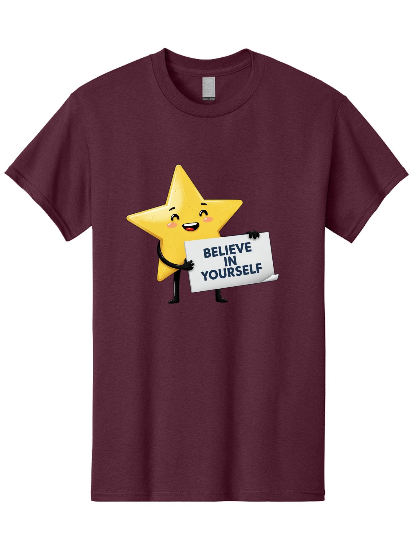 Believe-In-Yourself-9 Men'S Graphic Tee, 100% Cotton, Comfortable Casual Summer Wear, Machine Washable, Cartoon Star, Believe In Yourself, Motivational Quote, Inspirational Message, Positive Affirmation, Self-Confidence, Empowerment, Bae135 12