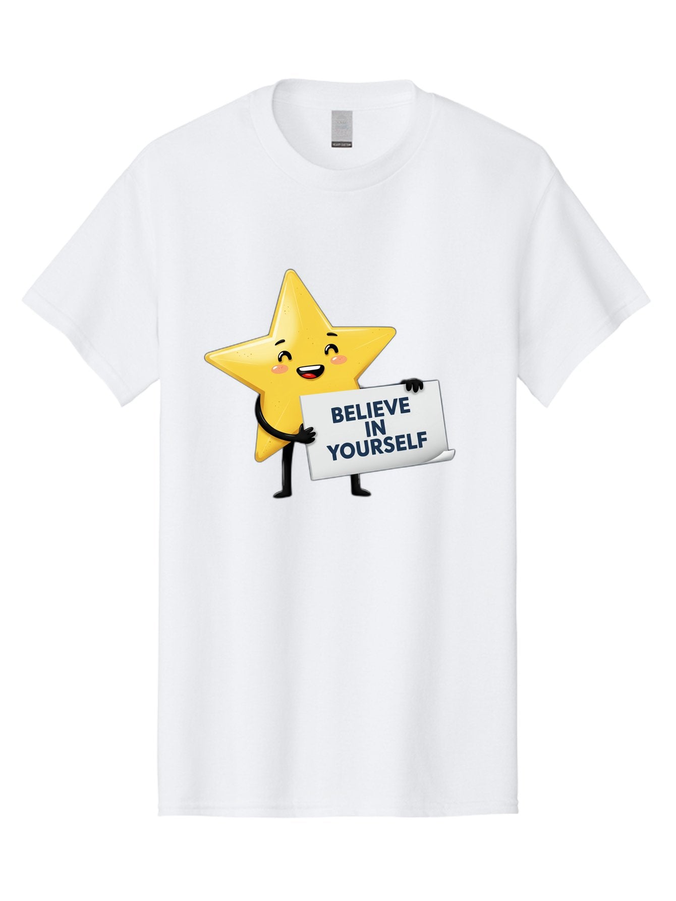 Believe-In-Yourself-9 Men'S Graphic Tee, 100% Cotton, Comfortable Casual Summer Wear, Machine Washable, Cartoon Star, Believe In Yourself, Motivational Quote, Inspirational Message, Positive Affirmation, Self-Confidence, Empowerment, Bae135 6