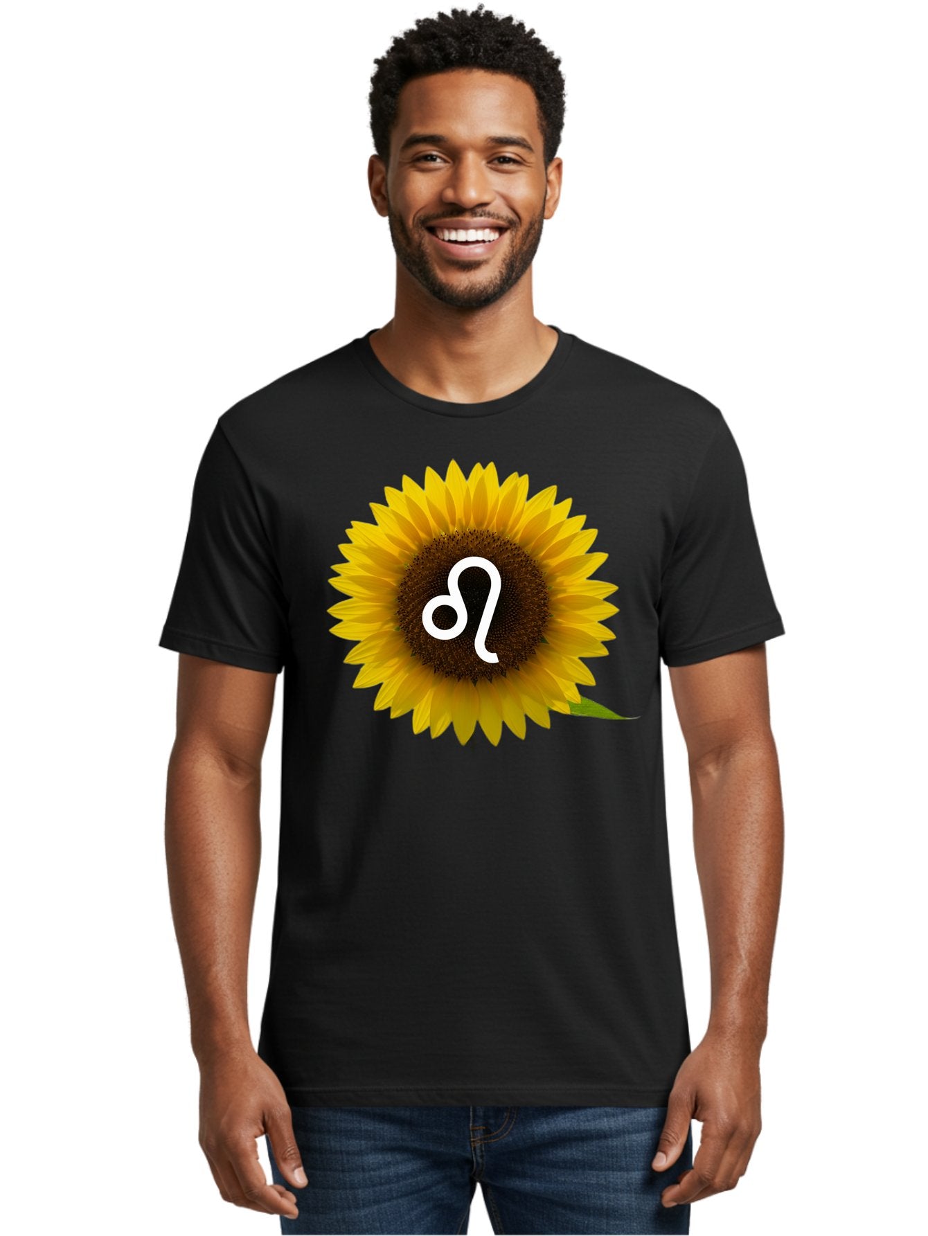 Cancer-Zodiac-Symbol-Sunflower Men'S Graphic Tee, 100% Cotton, Comfortable Casual Summer Wear, Machine Washable, Sunflower With Leo Zodiac Symbol, Astrology Sign, Horoscope, Floral Representation, Vibrant Yellow Petals, Symbolic Astrology, Bae143 28