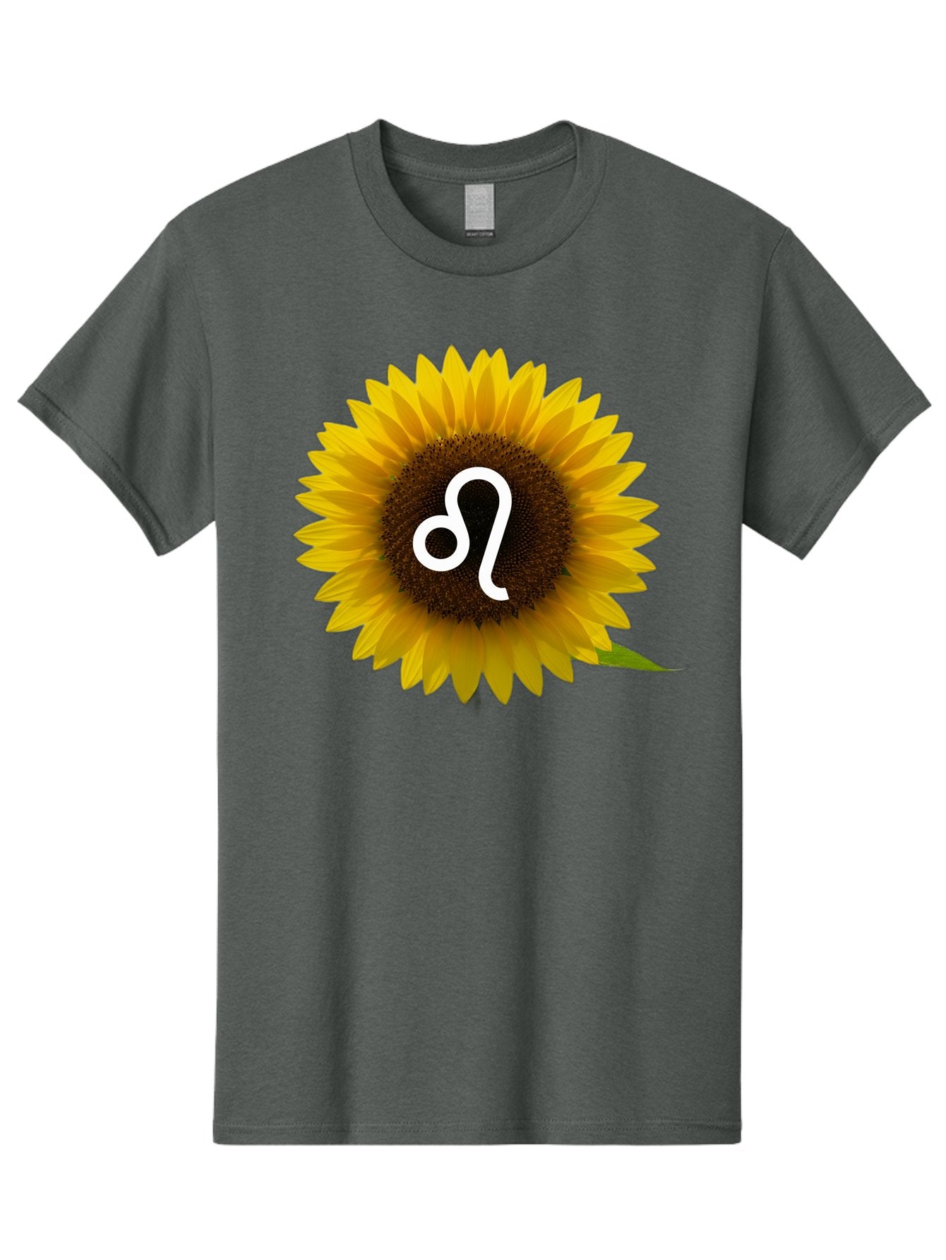 Cancer-Zodiac-Symbol-Sunflower Men'S Graphic Tee, 100% Cotton, Comfortable Casual Summer Wear, Machine Washable, Sunflower With Leo Zodiac Symbol, Astrology Sign, Horoscope, Floral Representation, Vibrant Yellow Petals, Symbolic Astrology, Bae143