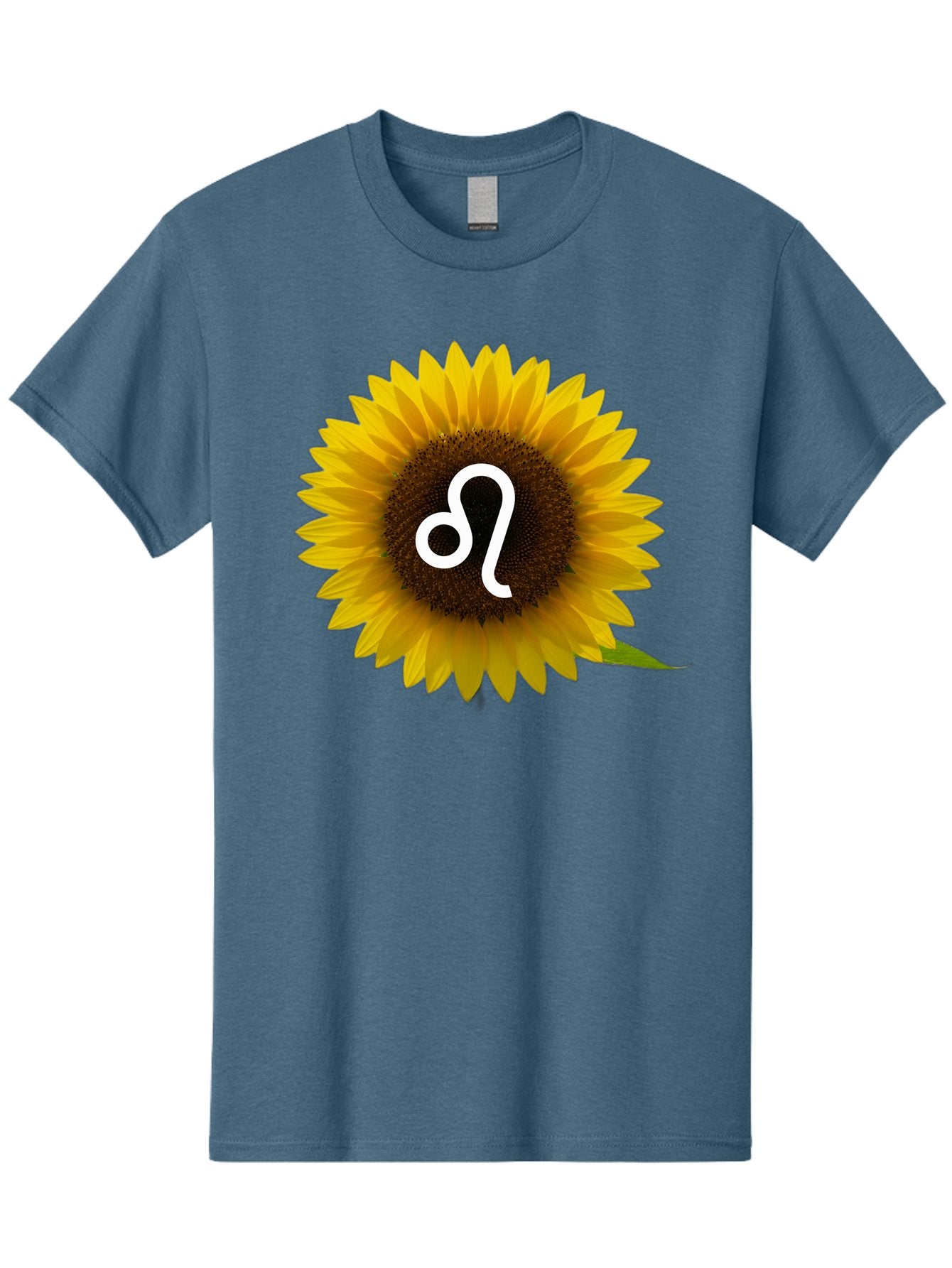 Cancer-Zodiac-Symbol-Sunflower Men'S Graphic Tee, 100% Cotton, Comfortable Casual Summer Wear, Machine Washable, Sunflower With Leo Zodiac Symbol, Astrology Sign, Horoscope, Floral Representation, Vibrant Yellow Petals, Symbolic Astrology, Bae143
